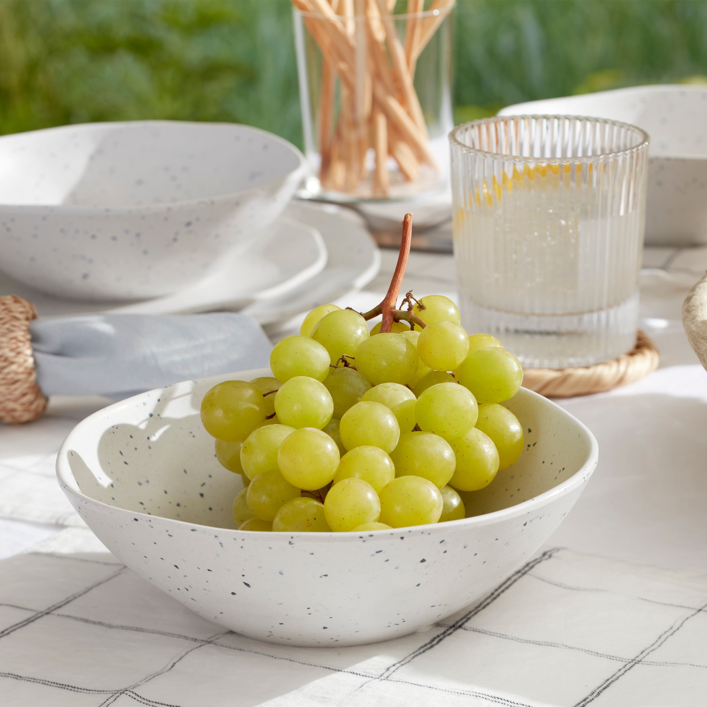 Terrazzo Melamine Cream 12 Piece Dinnerware Set - Image 7