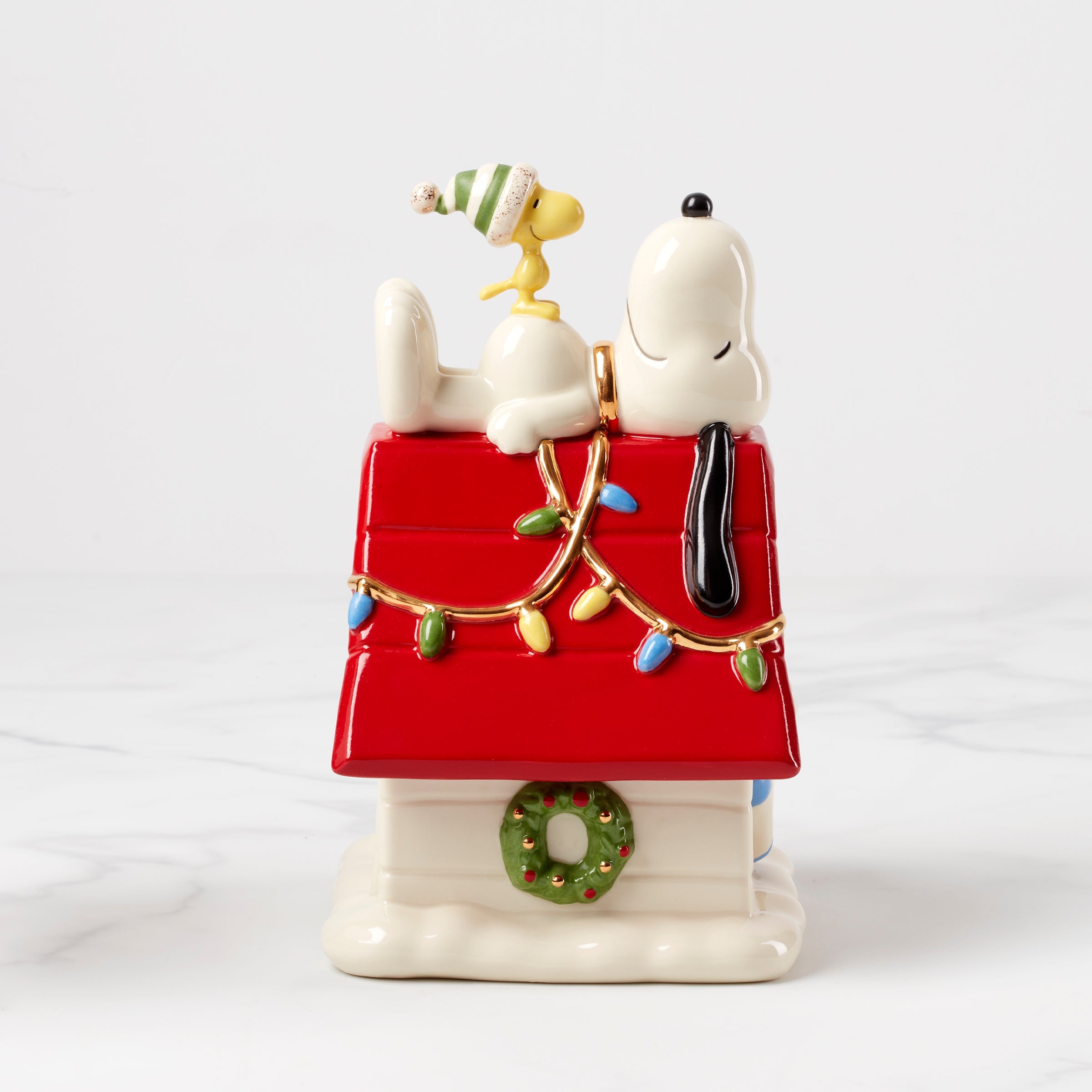Alternative view of Snoopy Christmas Covered Candy Dish