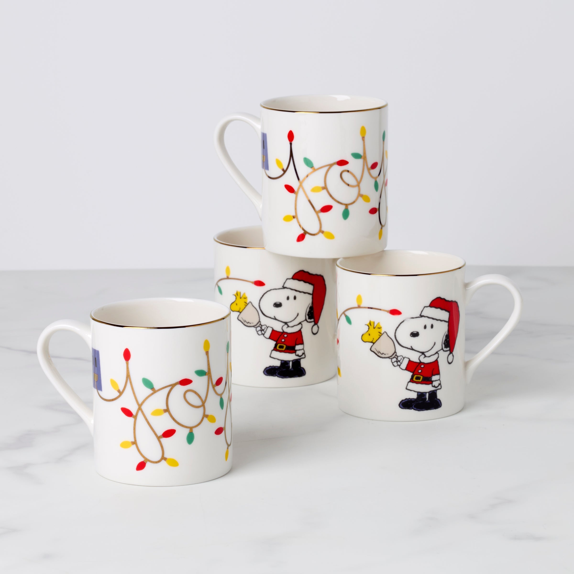 Snoopy Christmas Mugs Set of 4