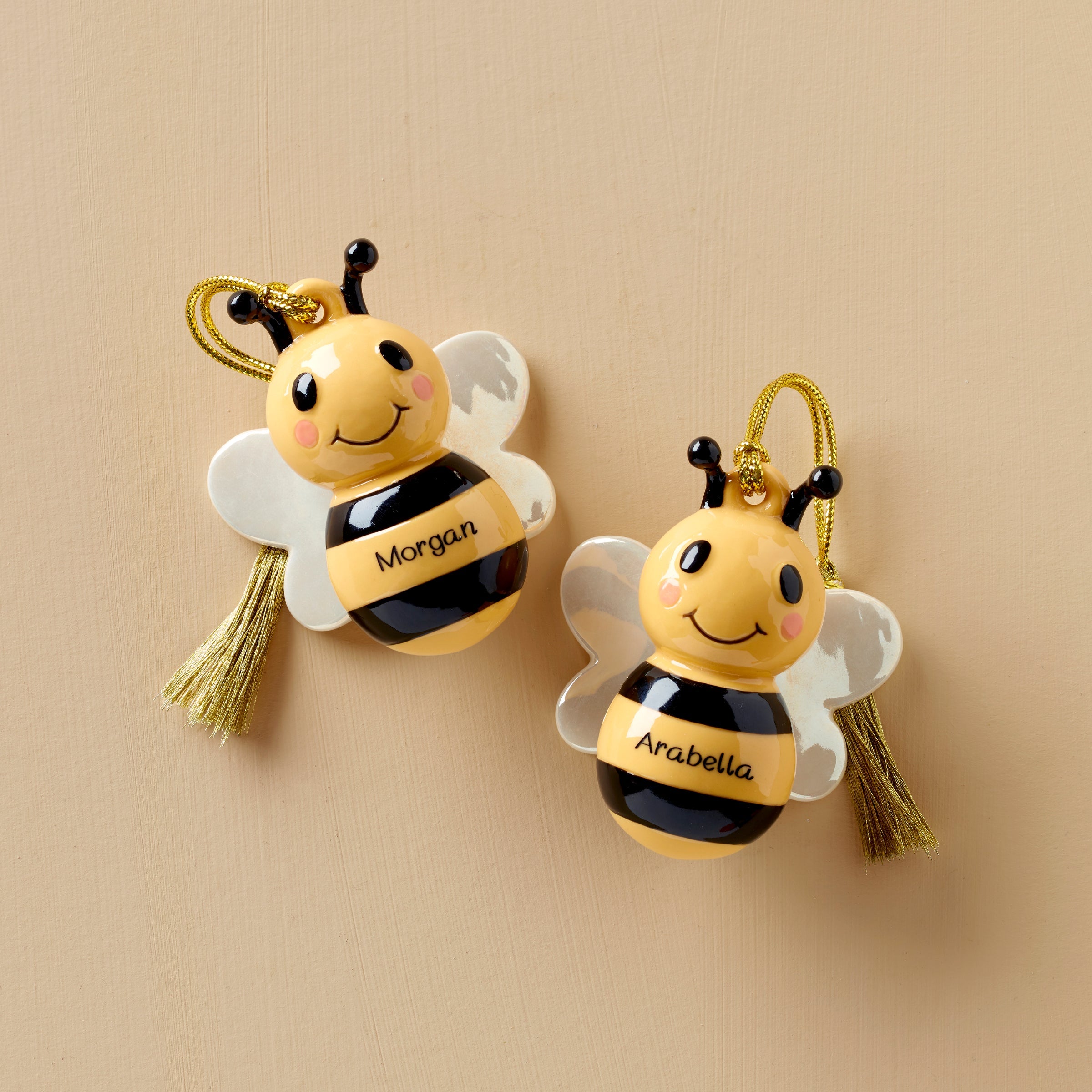 Personalized Bees 2 Piece Ornament Set