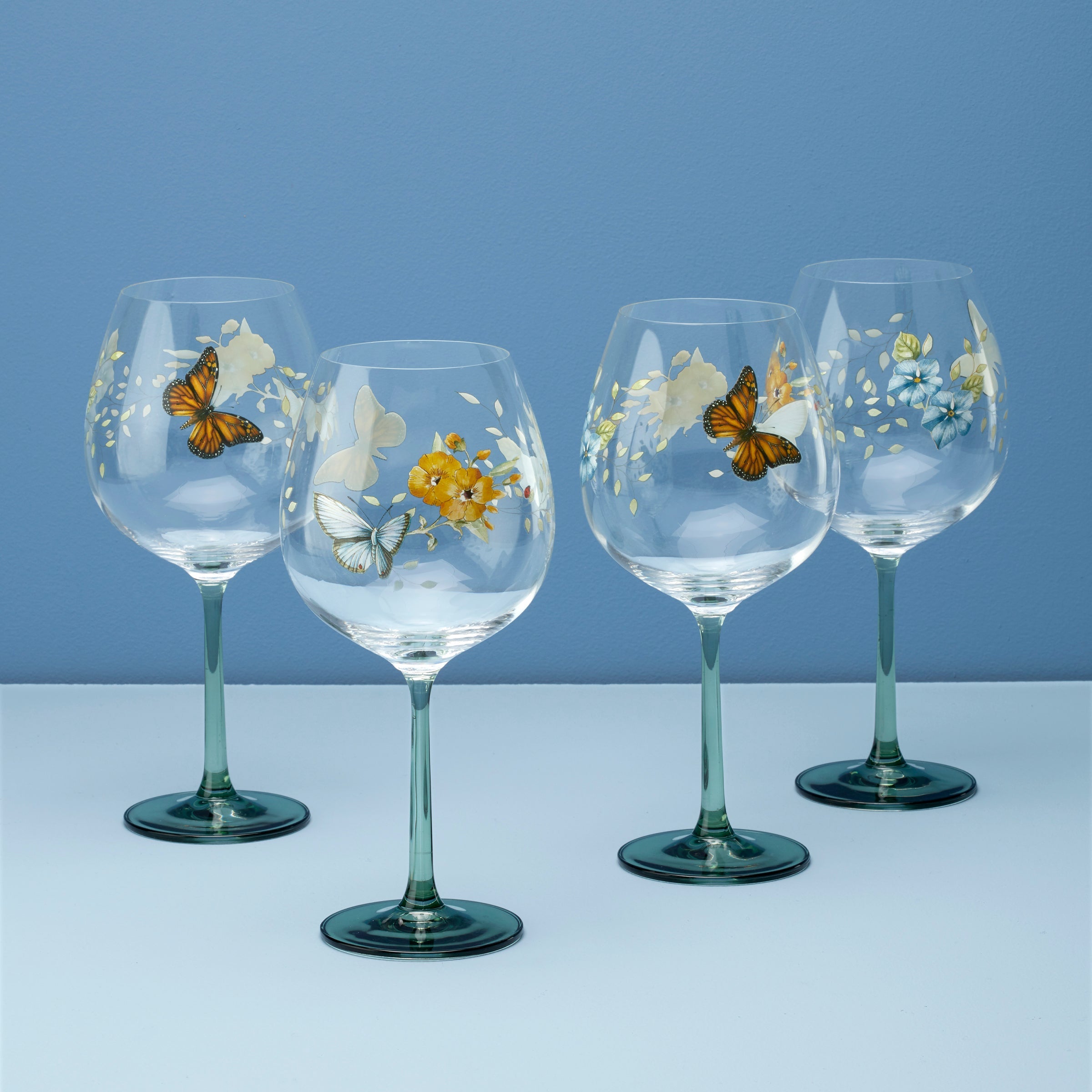 Butterfly Meadow Balloon Wine Glasses   Set Of 4
