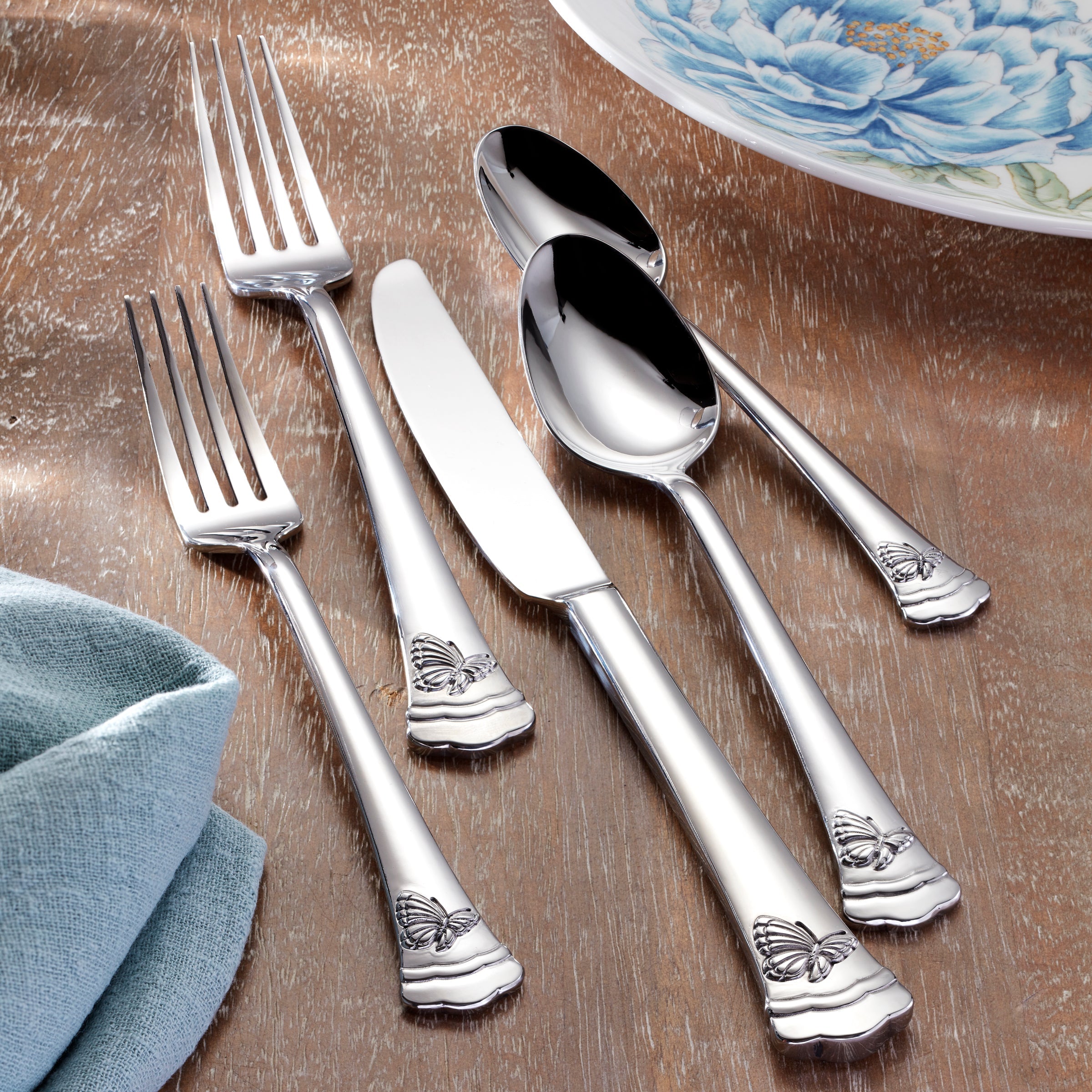 Butterfly Meadow II Mirror 65 Piece Flatware Set - Image 5