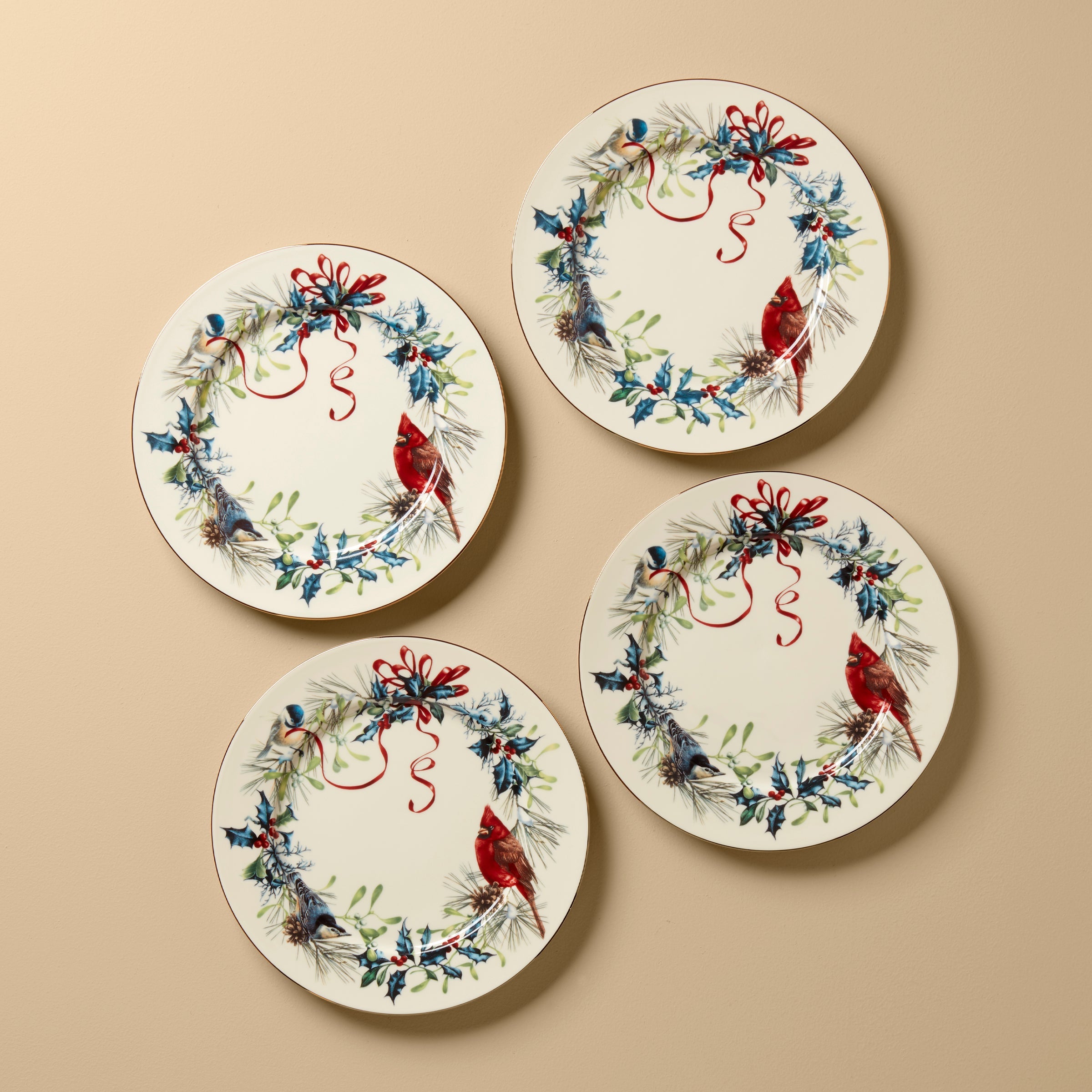 Winter Greetings Dinner Plates   Set of 4