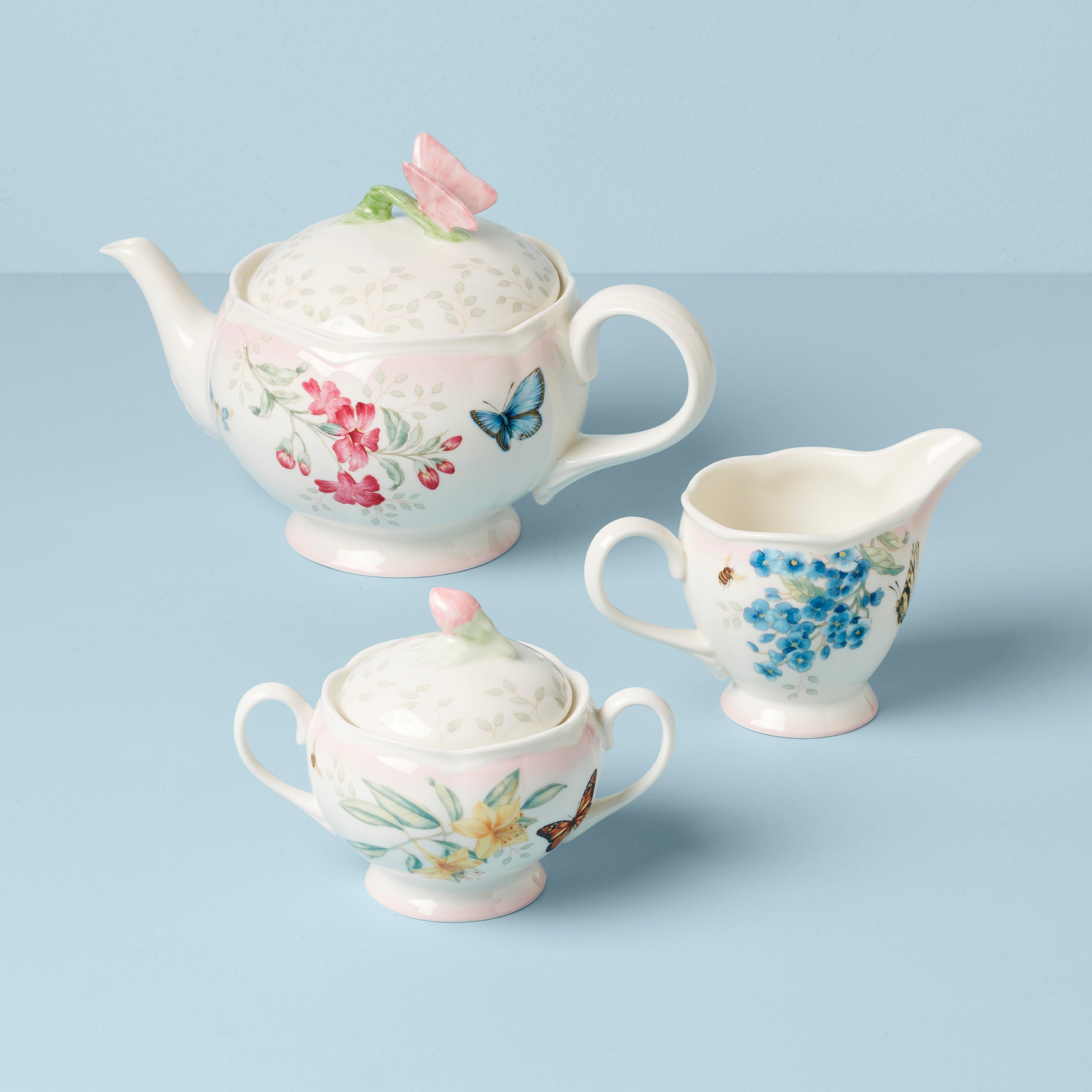Alternative view of Butterfly Meadow Pink Ombre 5 Piece Tea Set