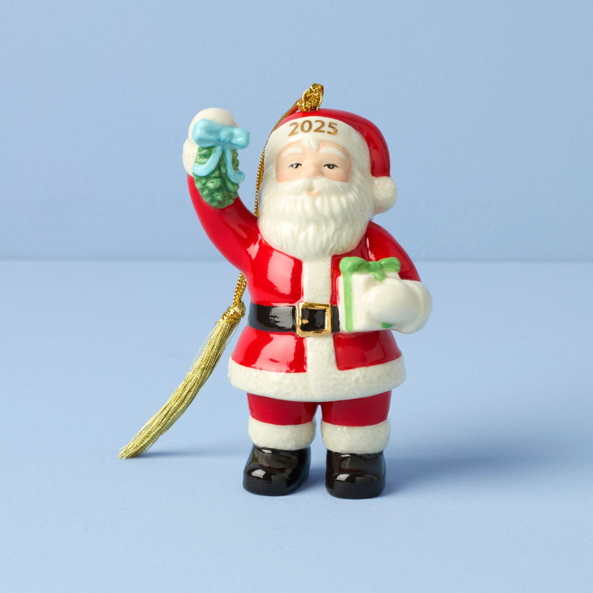 2025 Santa With Mistletoe Ornament