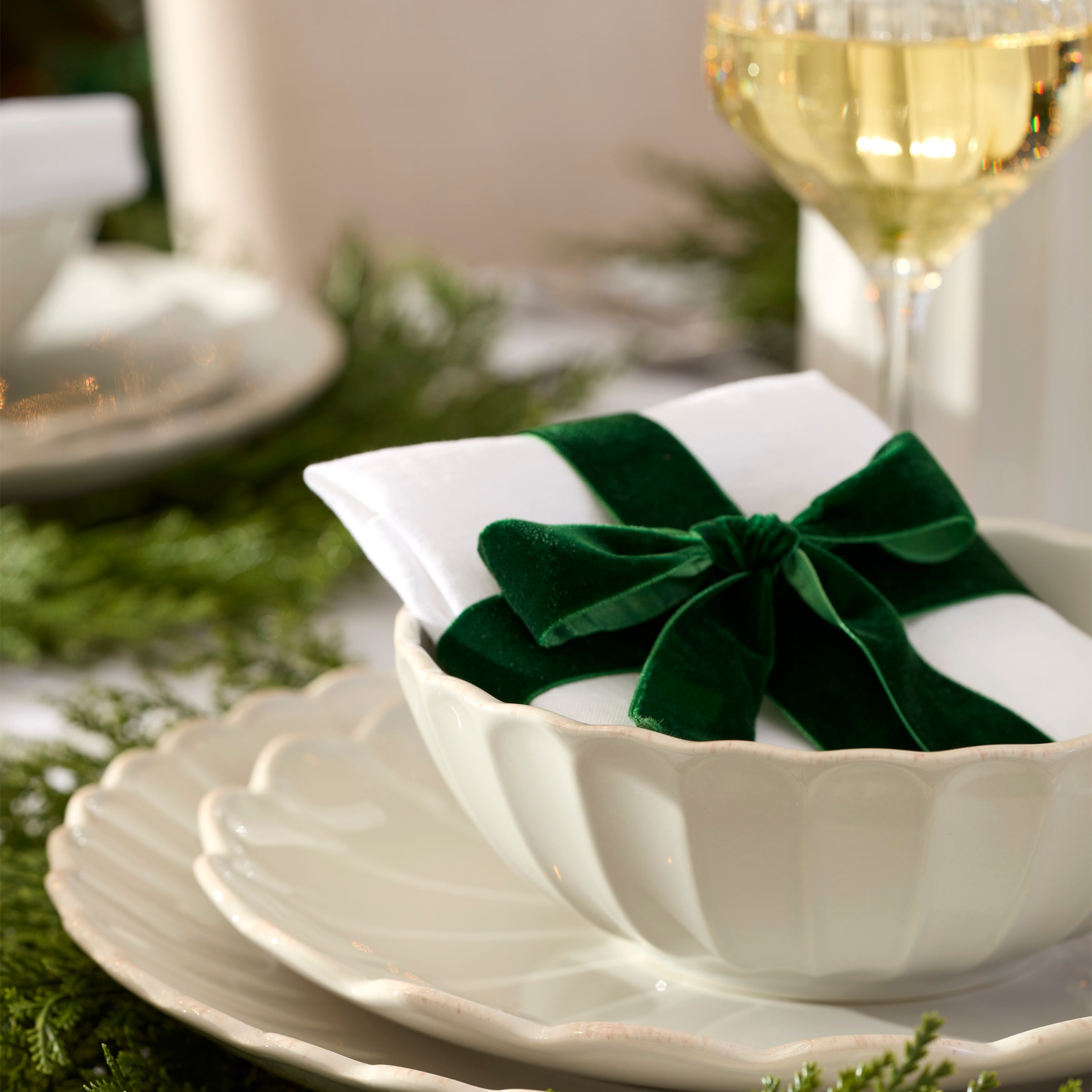 French Perle Scallop All Purpose Bowls Set of 4 - Image 5