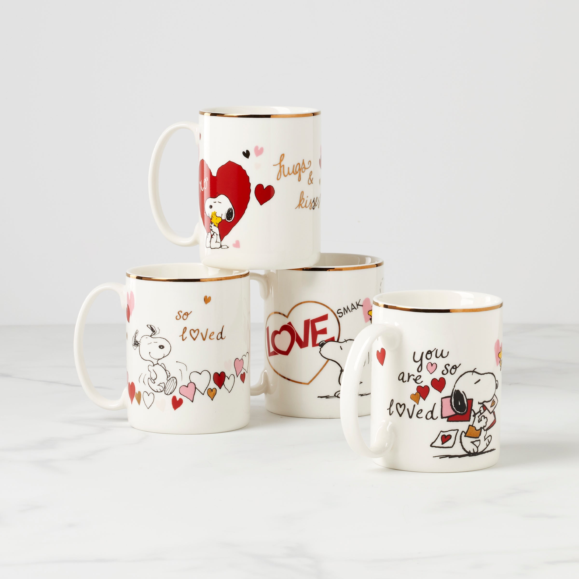 Alternative view of Snoopy Valentine's Day Mugs   Set of 4