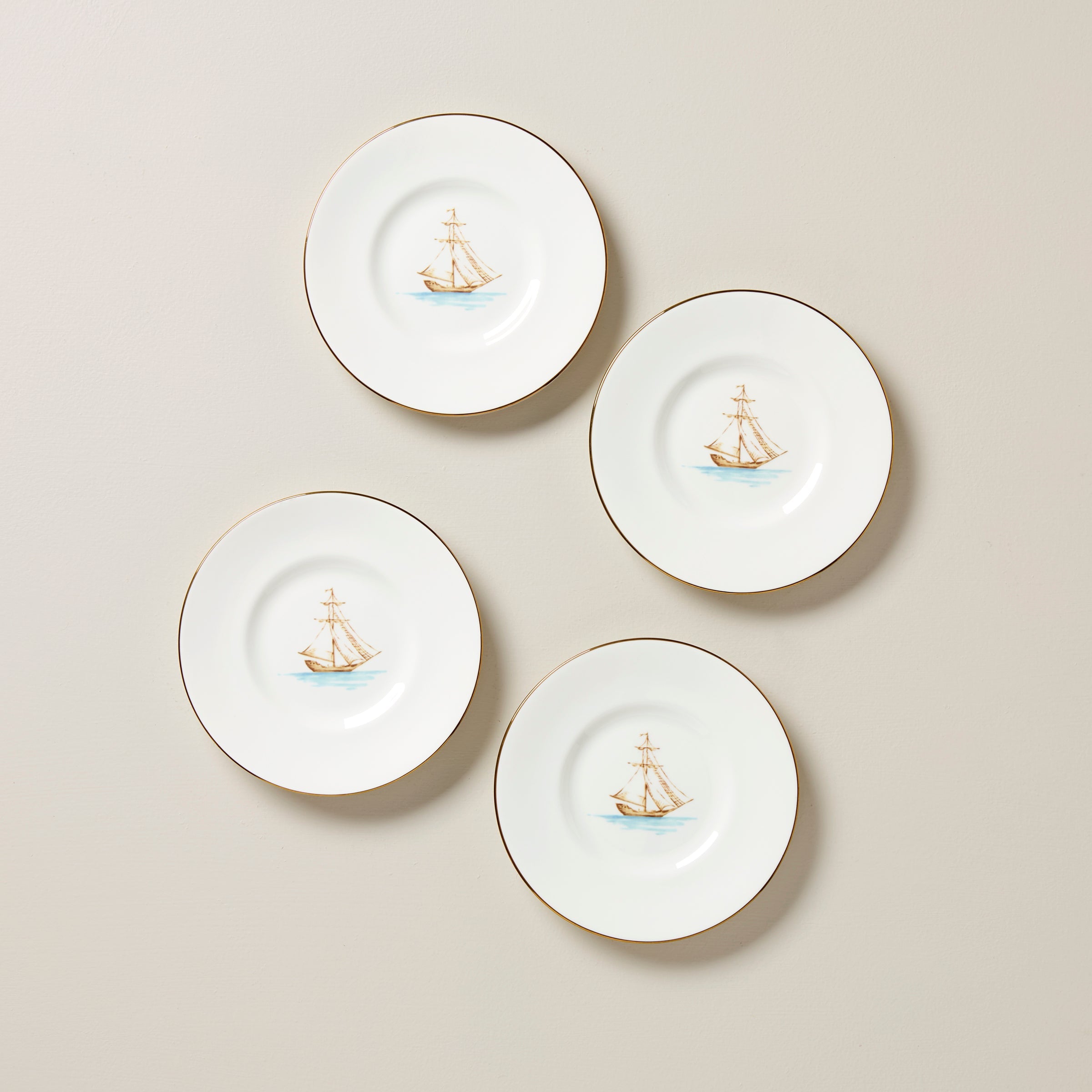 British Colonial Tradewind Dessert Plates   Set of 4