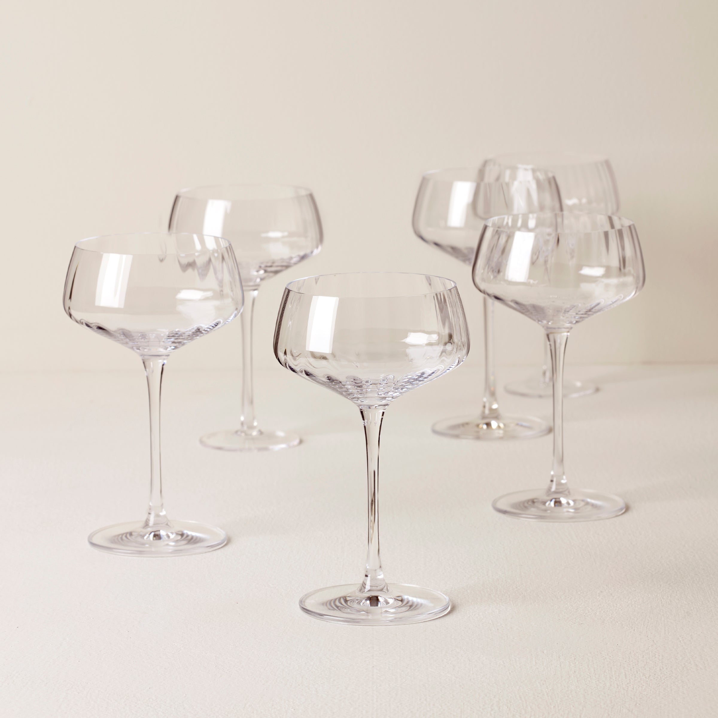 Tuscany Classics Angled Optic Coupe Glasses   Set Of 6
