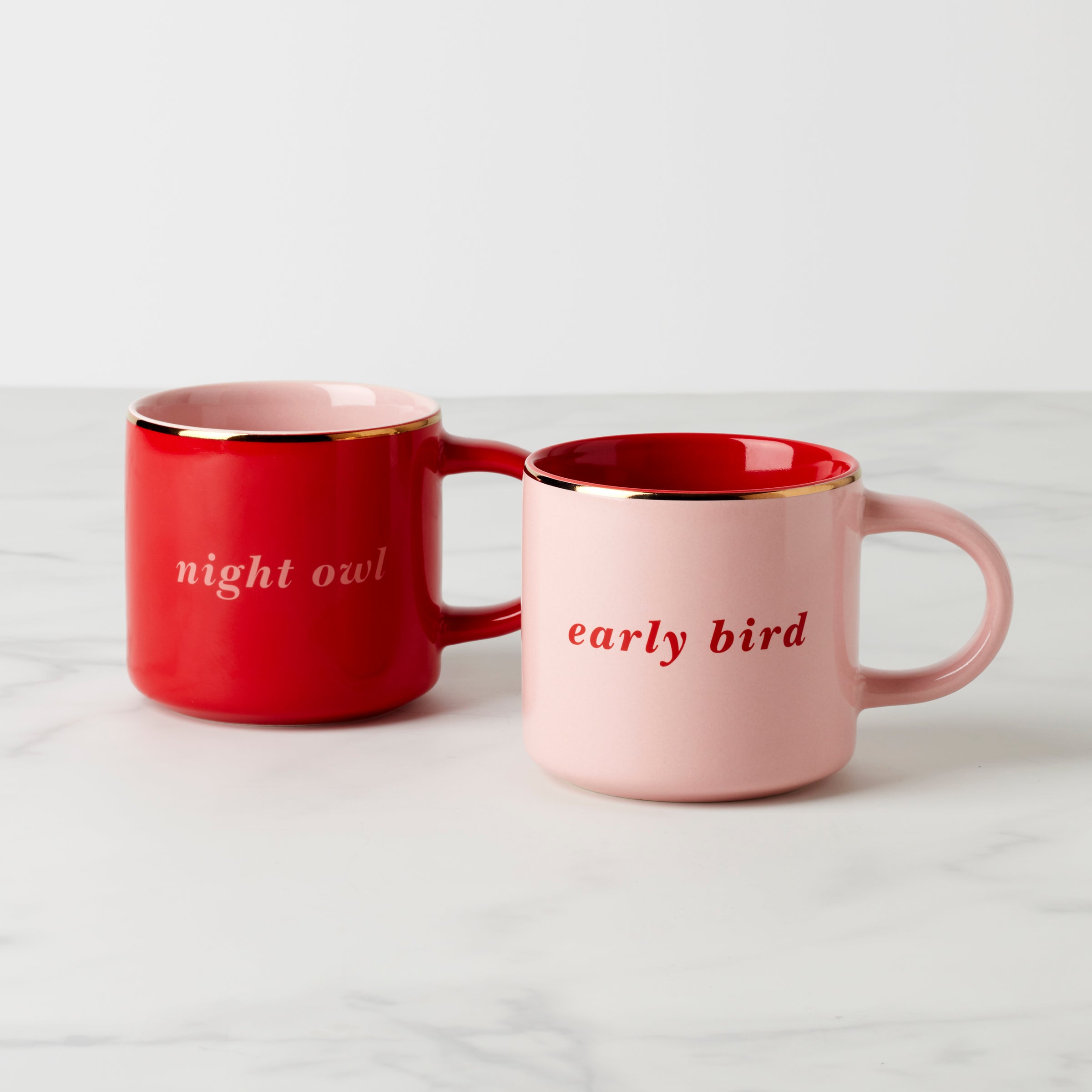 Two of a Kind Early Bird & Night Owl Mugs   Set of 2