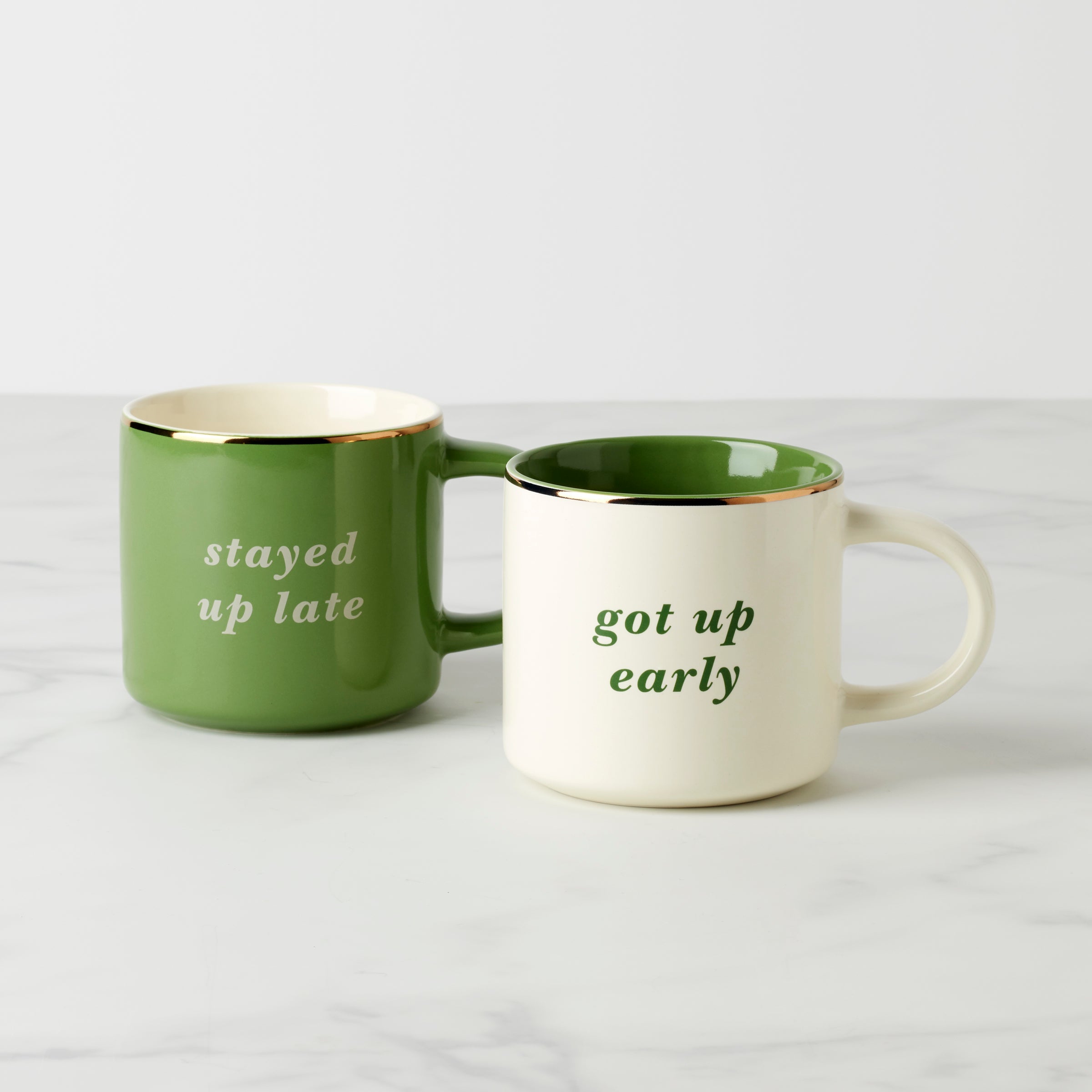 Two of a Kind Got Up Early & Stayed Up Late Mugs   Set of 2