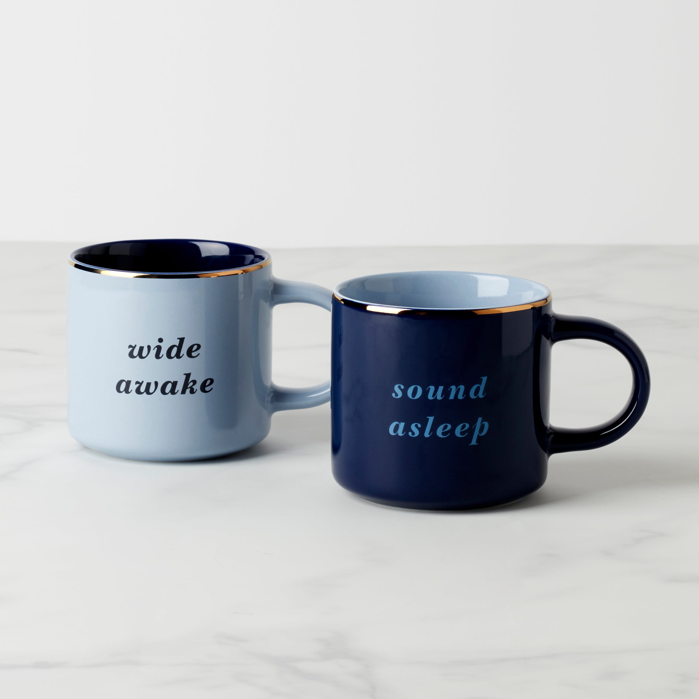 Two of a Kind Wide Awake & Sound Asleep Mugs   Set of 2