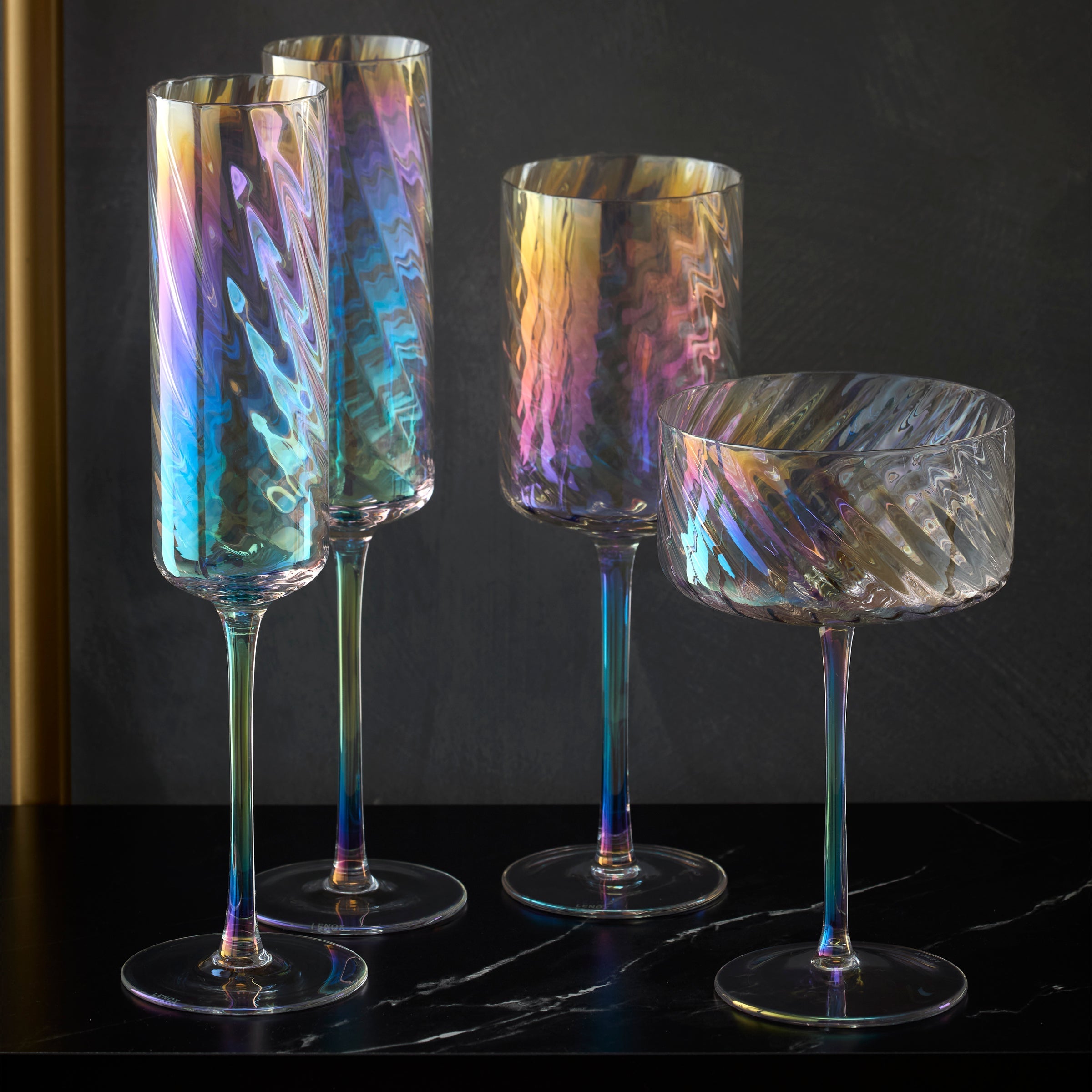 Tuscany Classics Iridescent Coupe Glasses Set Of 4 - Image 7