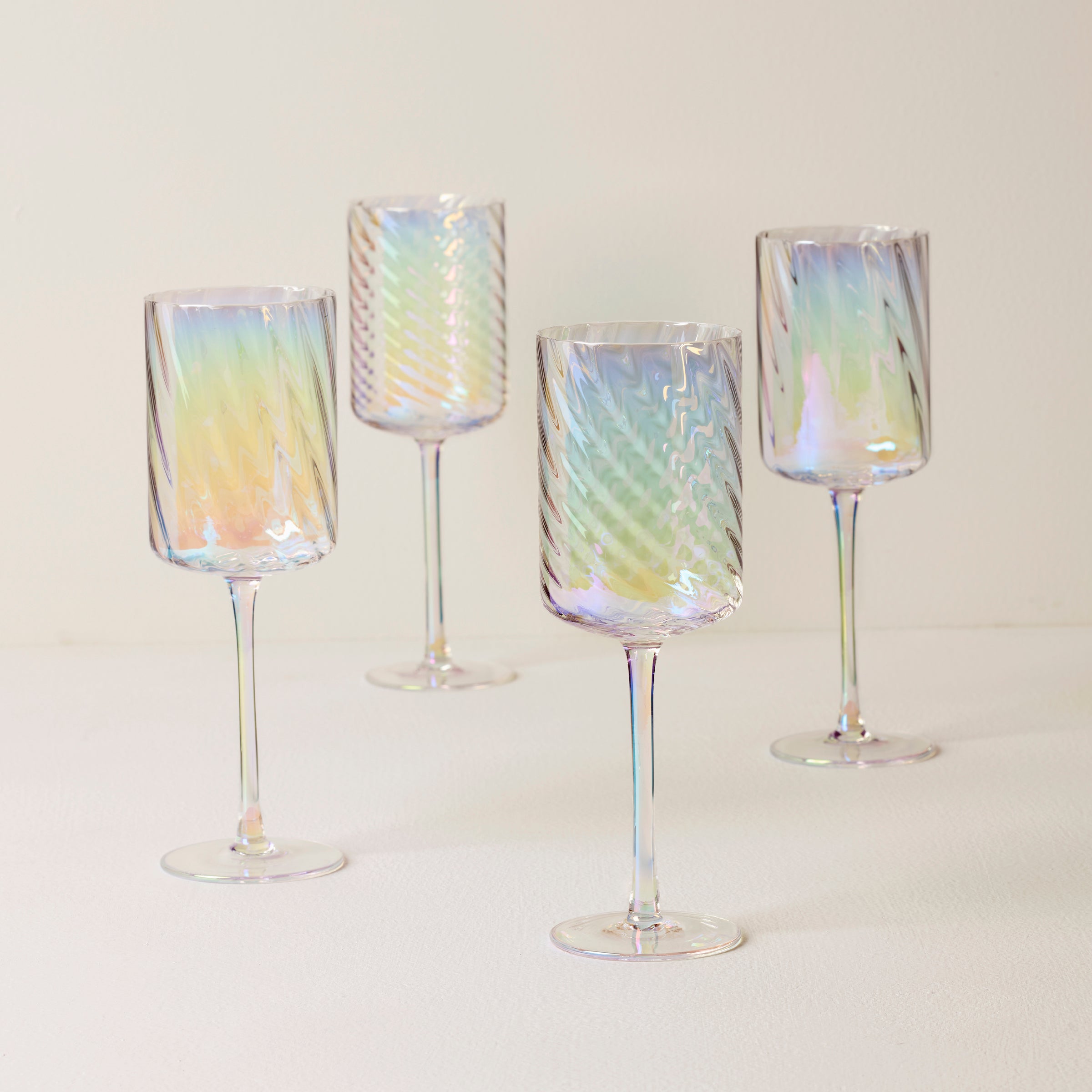 Tuscany Classics Iridescent White Wine Glasses   Set Of 4