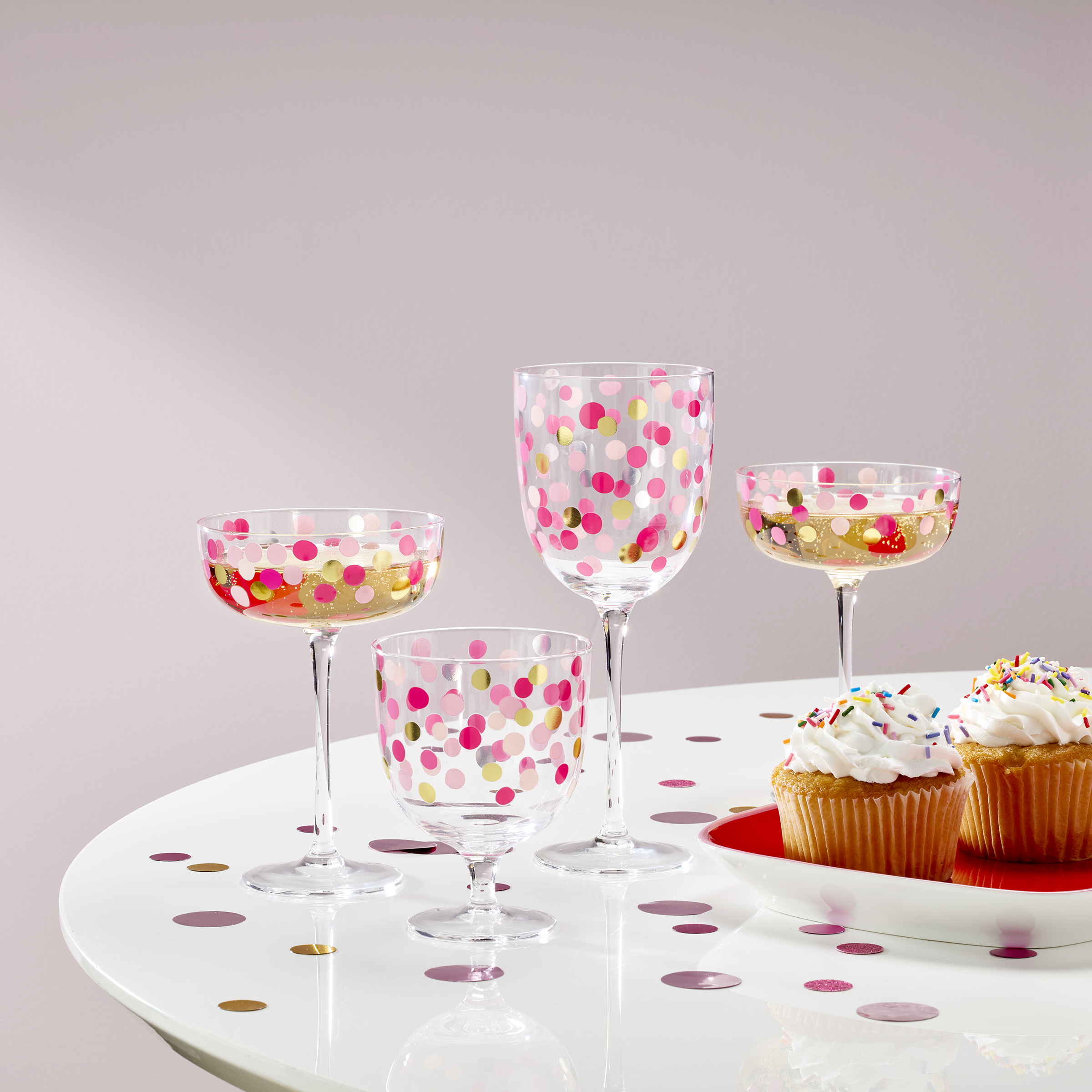 Alternative view of It's Raining Confetti Coupe Glasses   Set Of 4