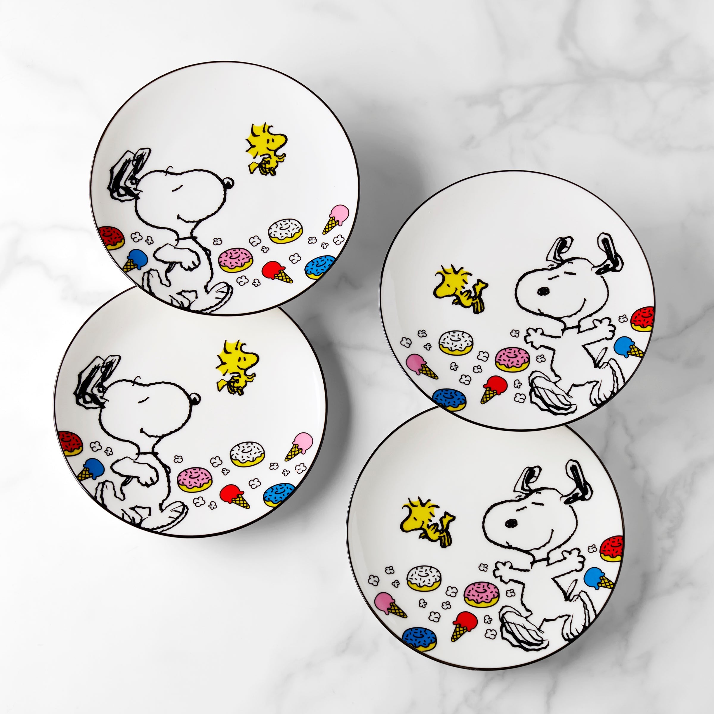 Chef Snoopy Accent Plates   Set of 4