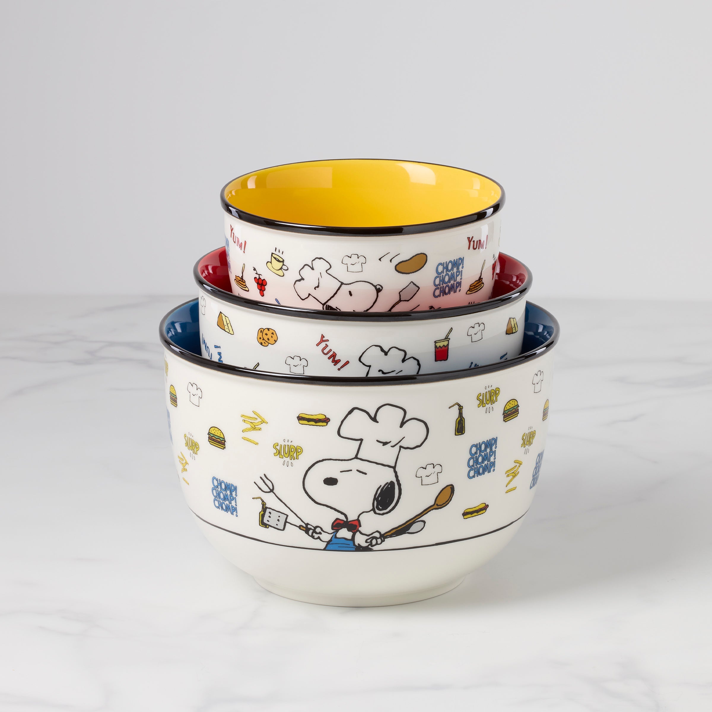 Alternative view of Chef Snoopy 3 Piece Bowl Set