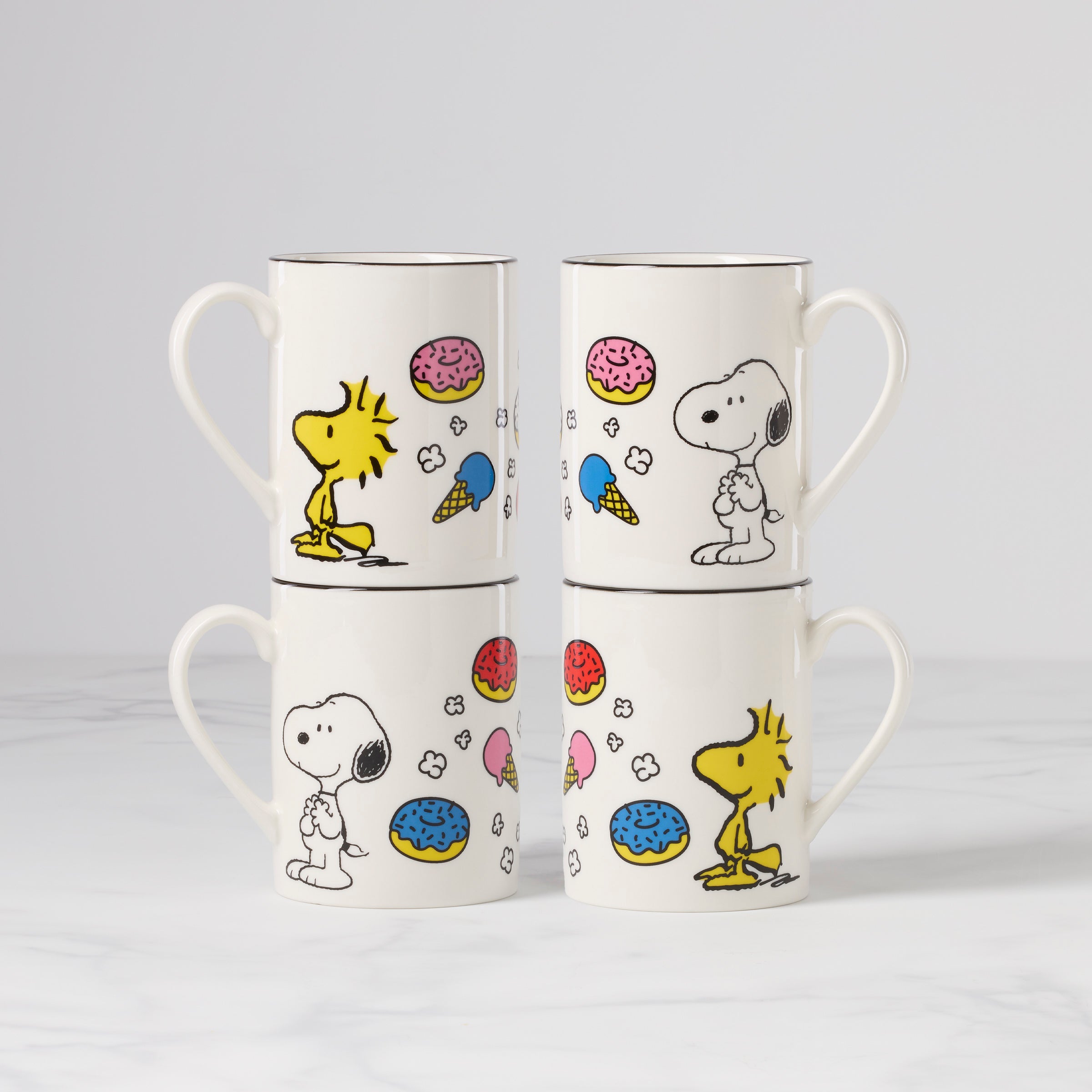 Chef Snoopy Mugs   Set of 4