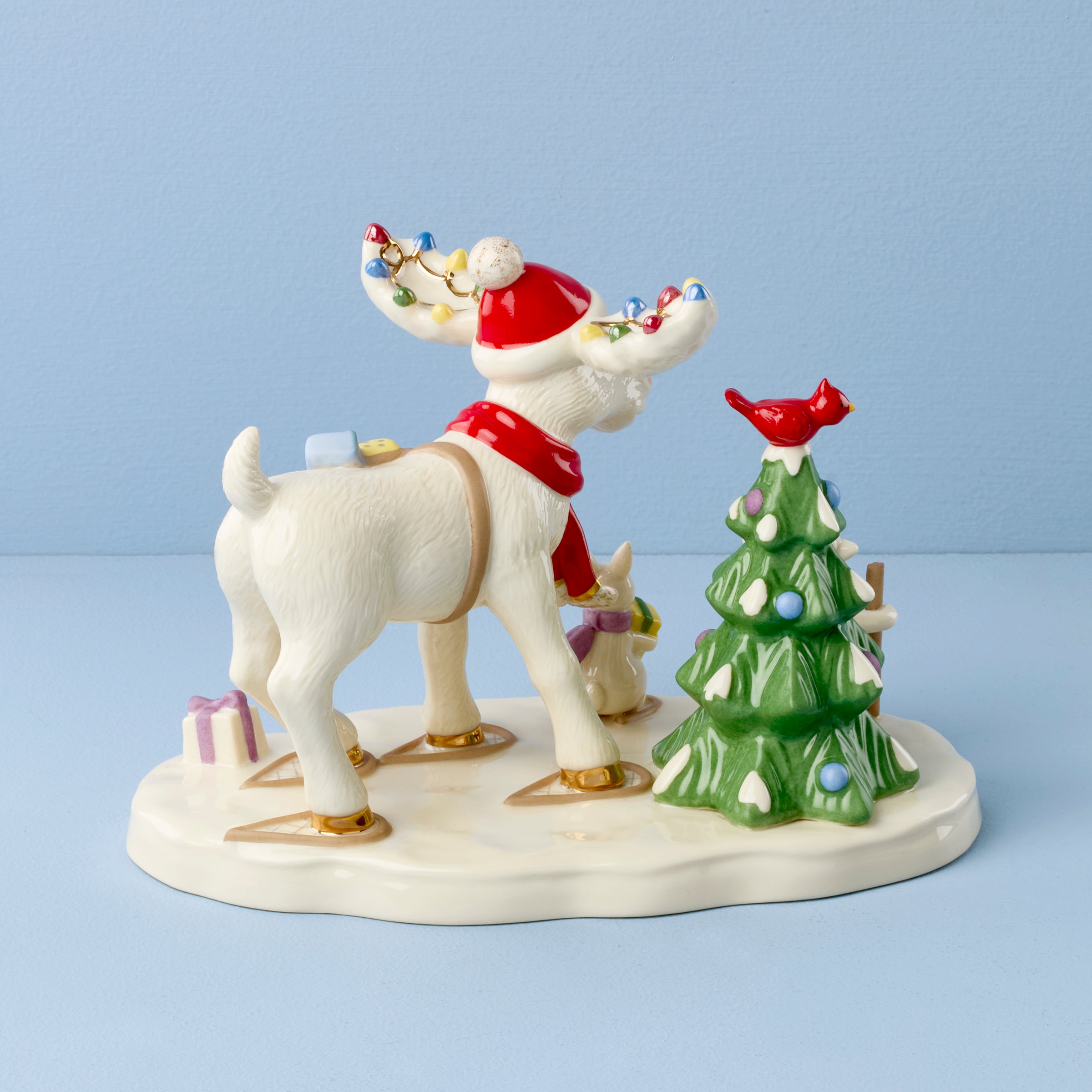 Alternative view of Marcel The Moose Delivering Gifts Figurine