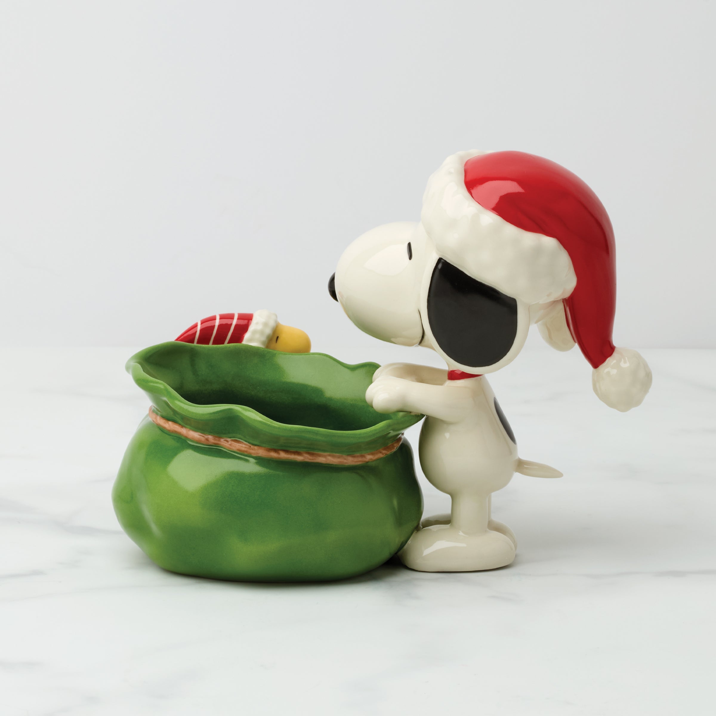Alternative view of Snoopy Christmas Santa Sack Candy Bowl
