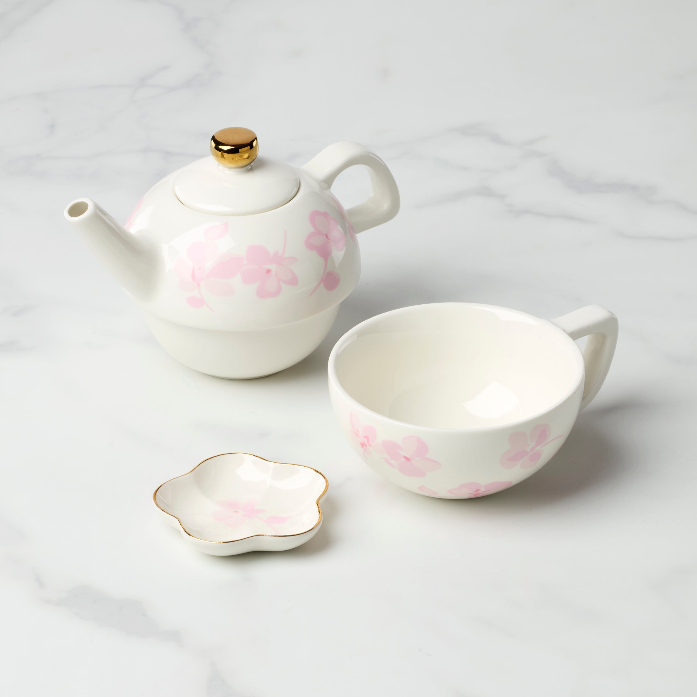 Alternative view of Spring Pansies Tea For One With Tea Bag Holder