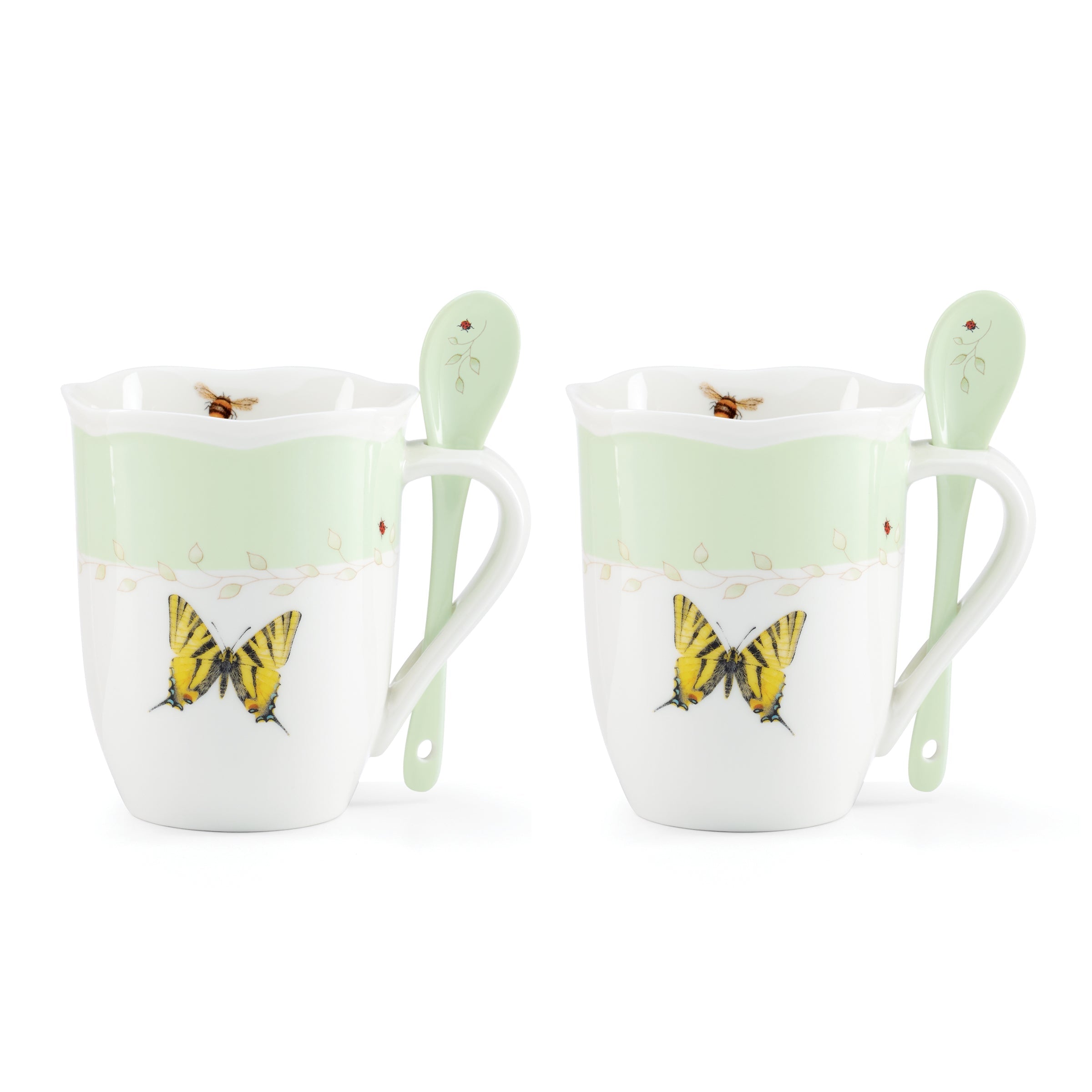 Butterfly Meadow Color Mugs With Spoons Set of 8 - Image 8