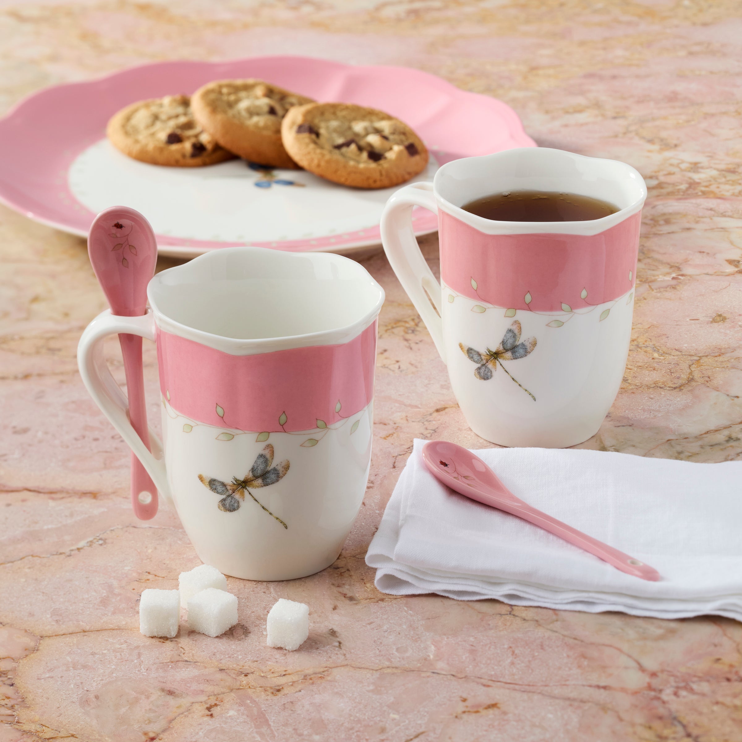 Butterfly Meadow Color Mugs With Spoons Set of 8 - Image 5