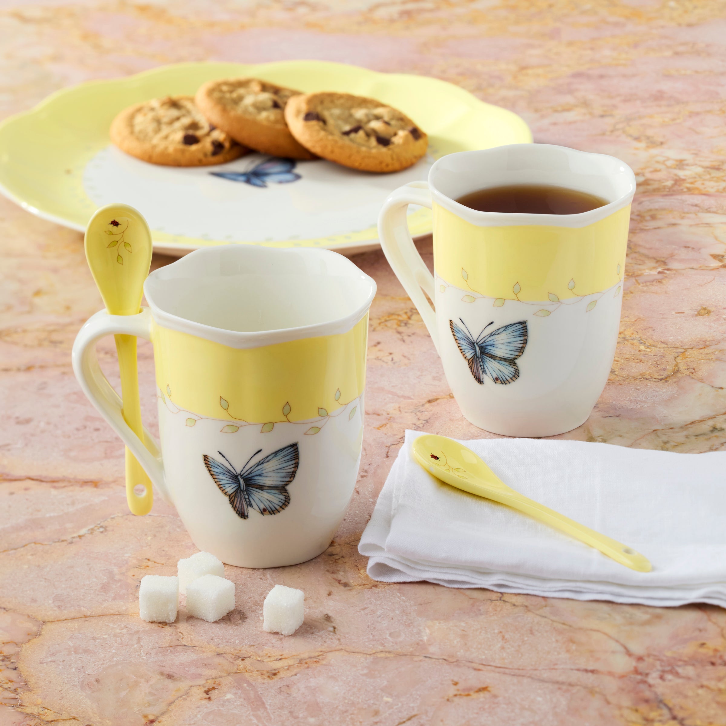 Butterfly Meadow Color Mugs With Spoons Set of 8 - Image 6