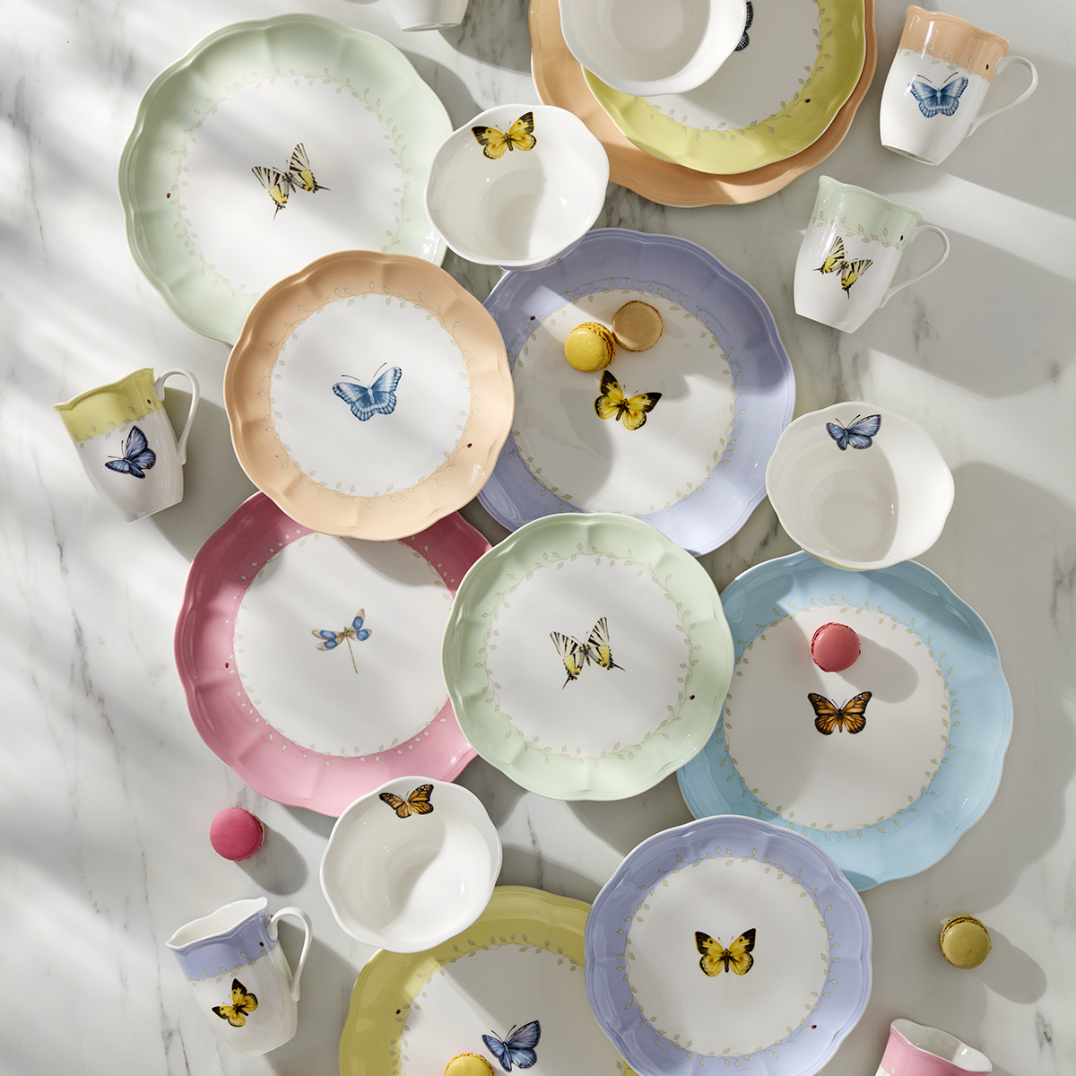 Alternative view of Butterfly Meadow Color 24 Piece Dinnerware Set