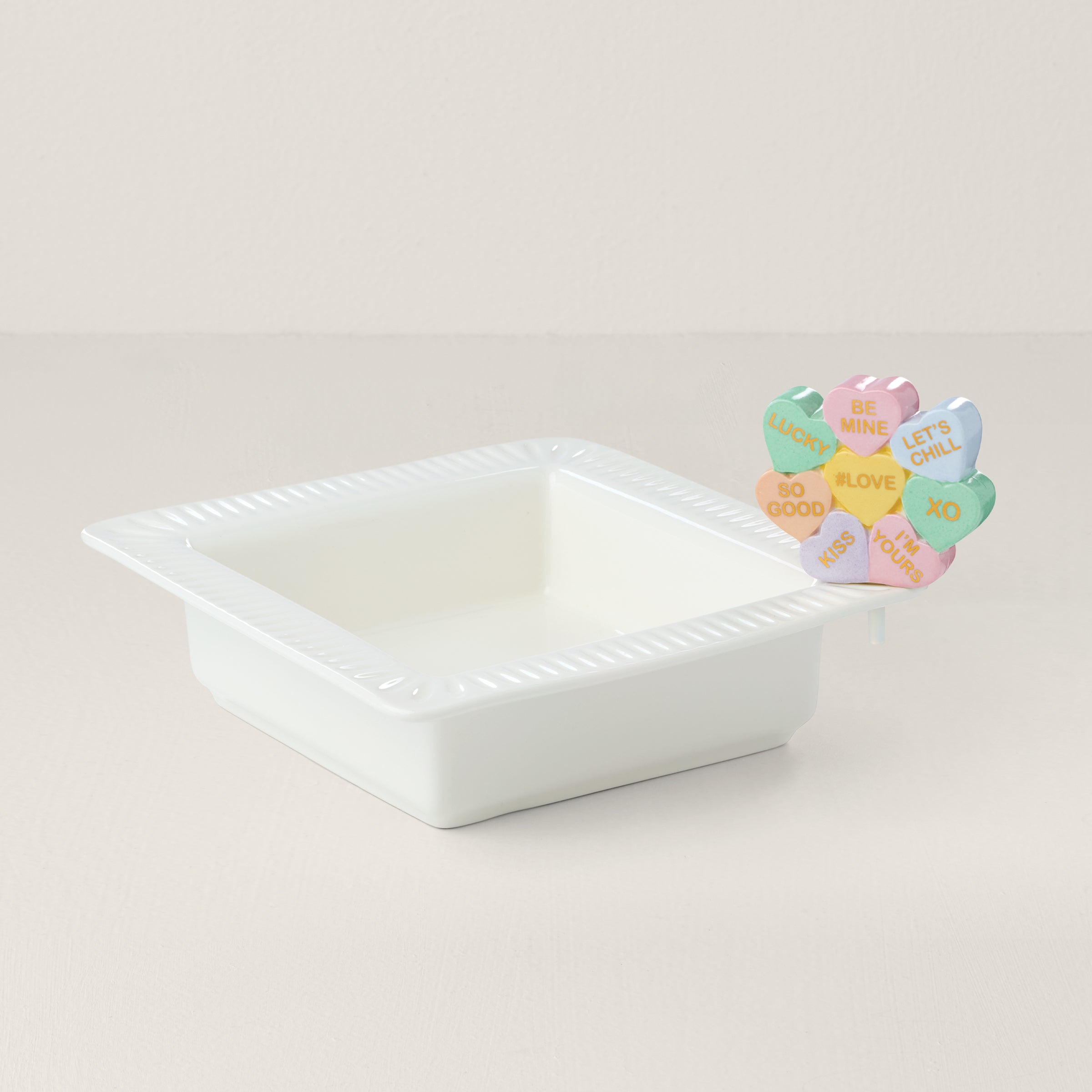 Profile Poppers Square Bowl & Heart Candy Set