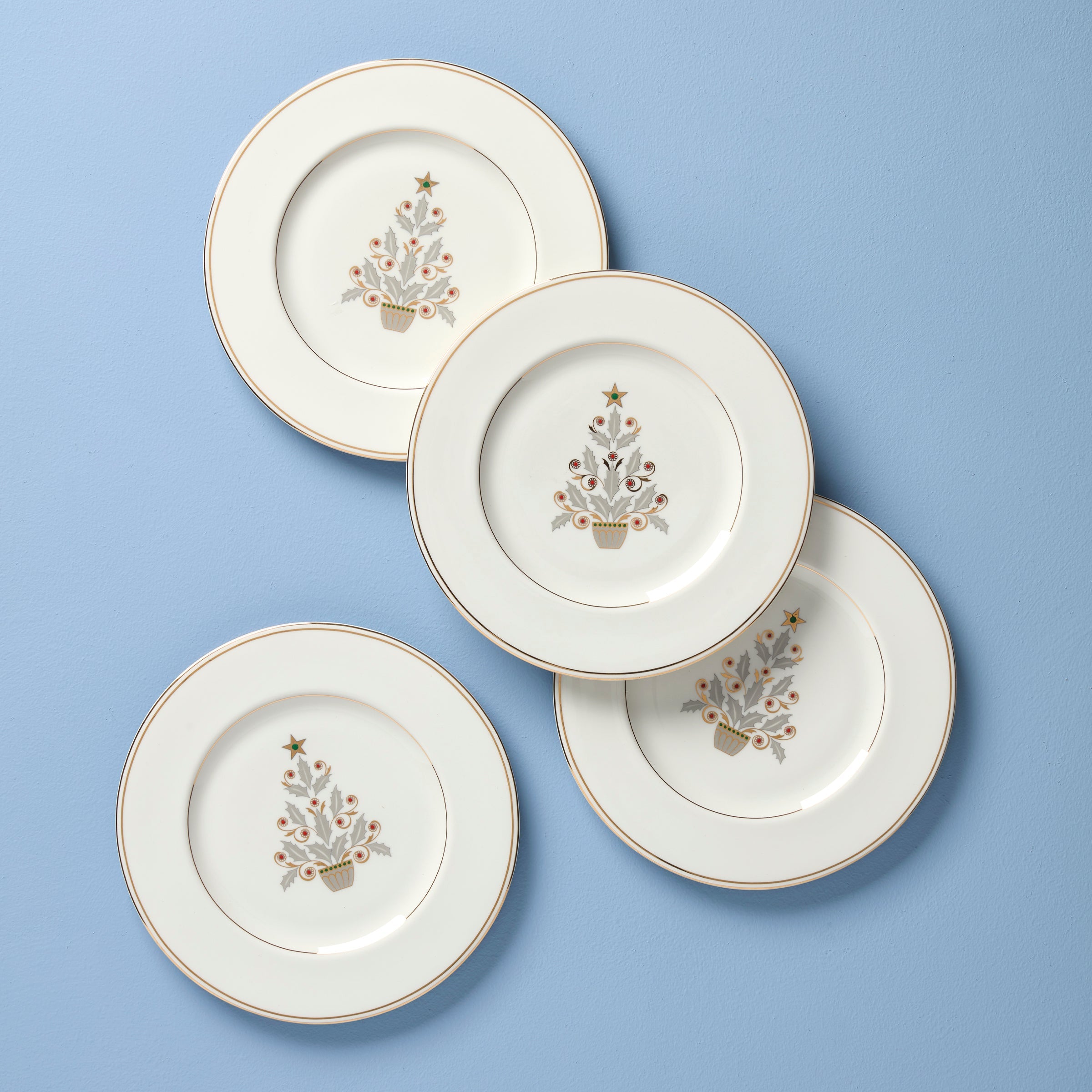 Federal Gold Tree Accent Plates   Set of 4