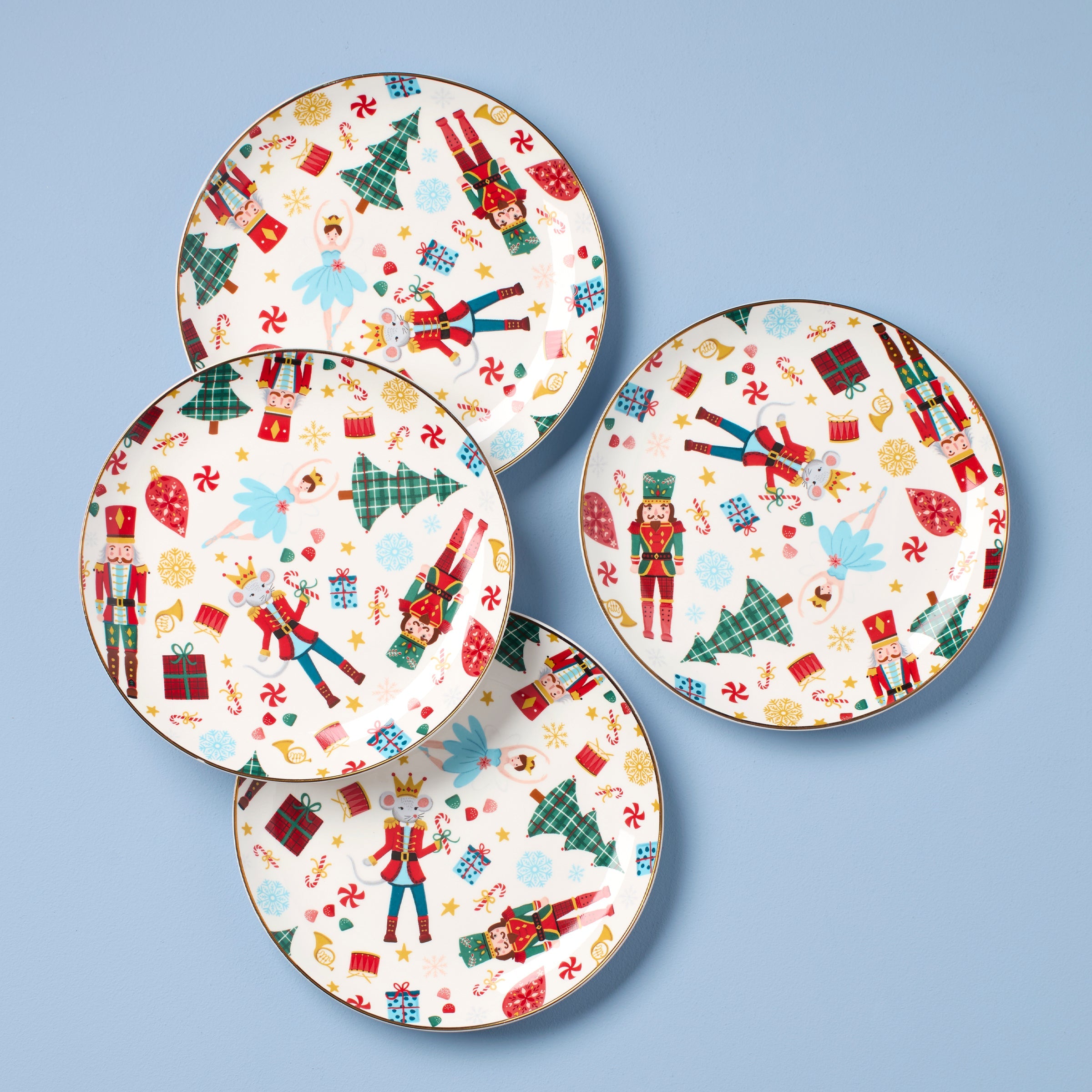 Nutcracker Ballet Accent Plates   Set of 4