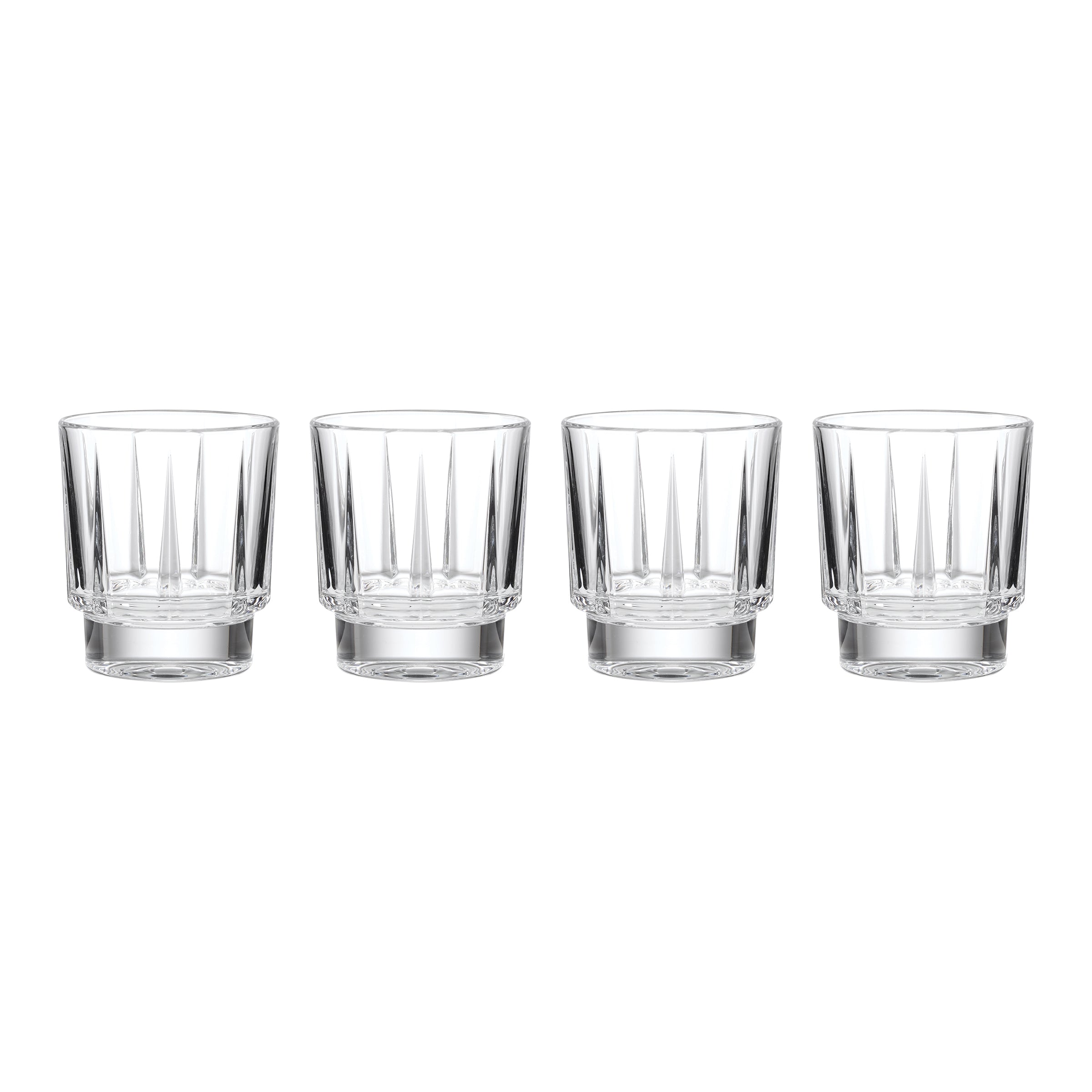 Estate Double Old Fashion Glasses   Set Of 4