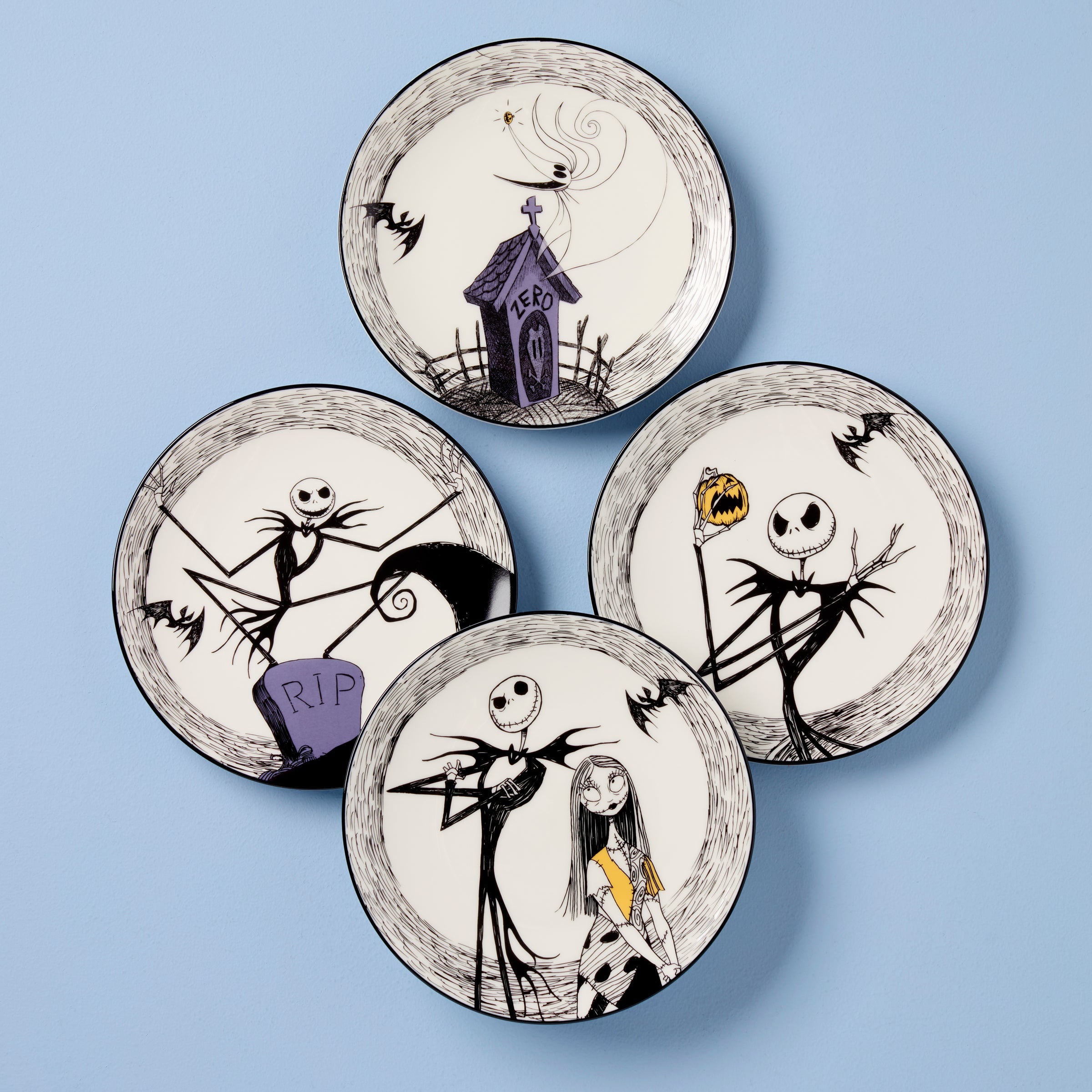 The Nightmare Before Christmas Accent Plates   Set of 4