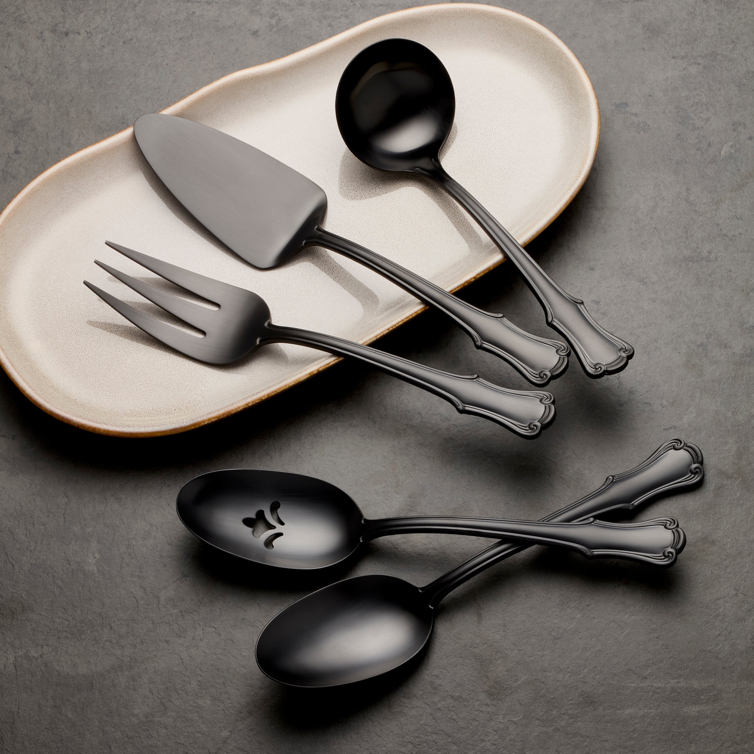 Alternative view of James Street Black Satin 5 Piece Hostess Set