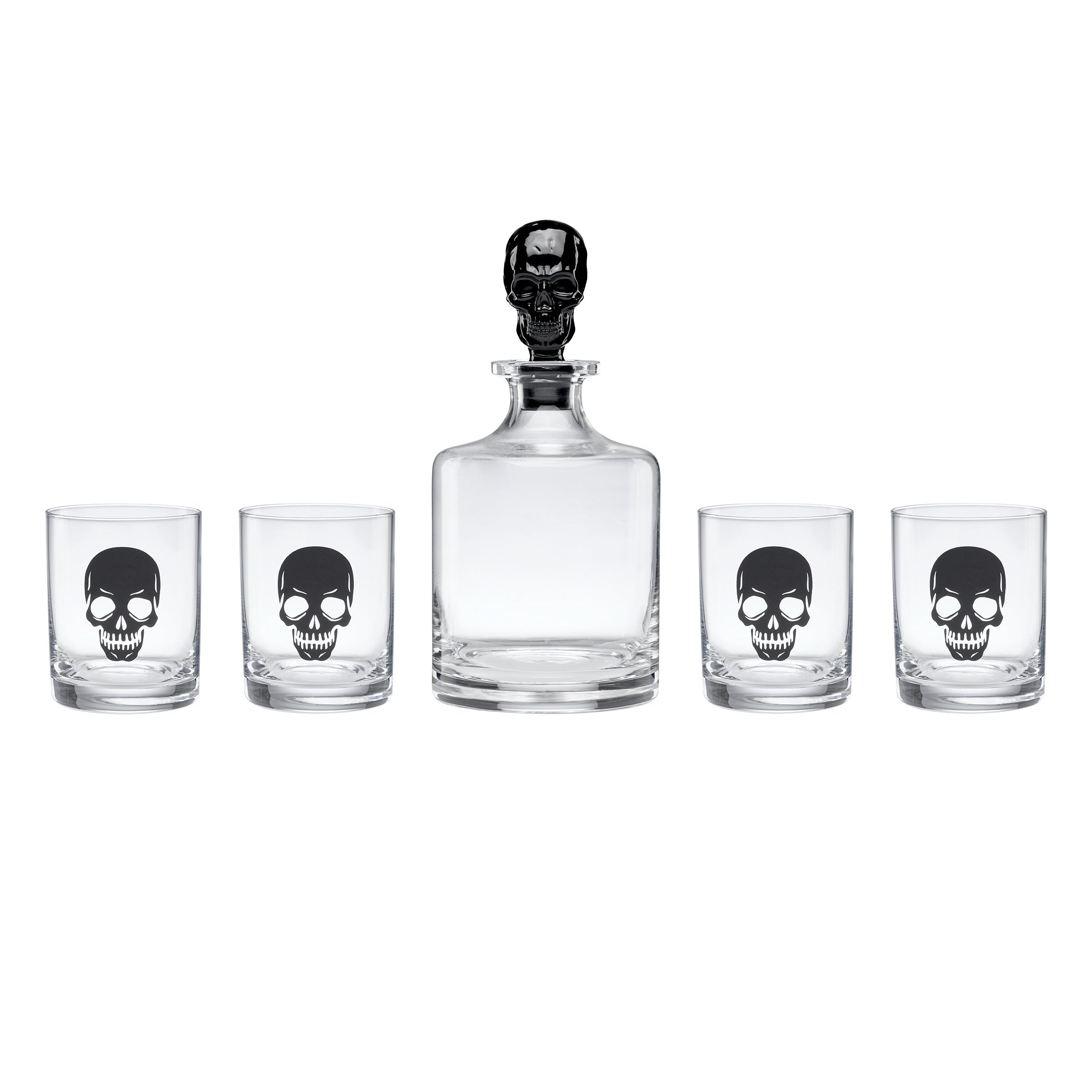 Vintro Halloween 5 Piece Skeleton Whiskey Set
