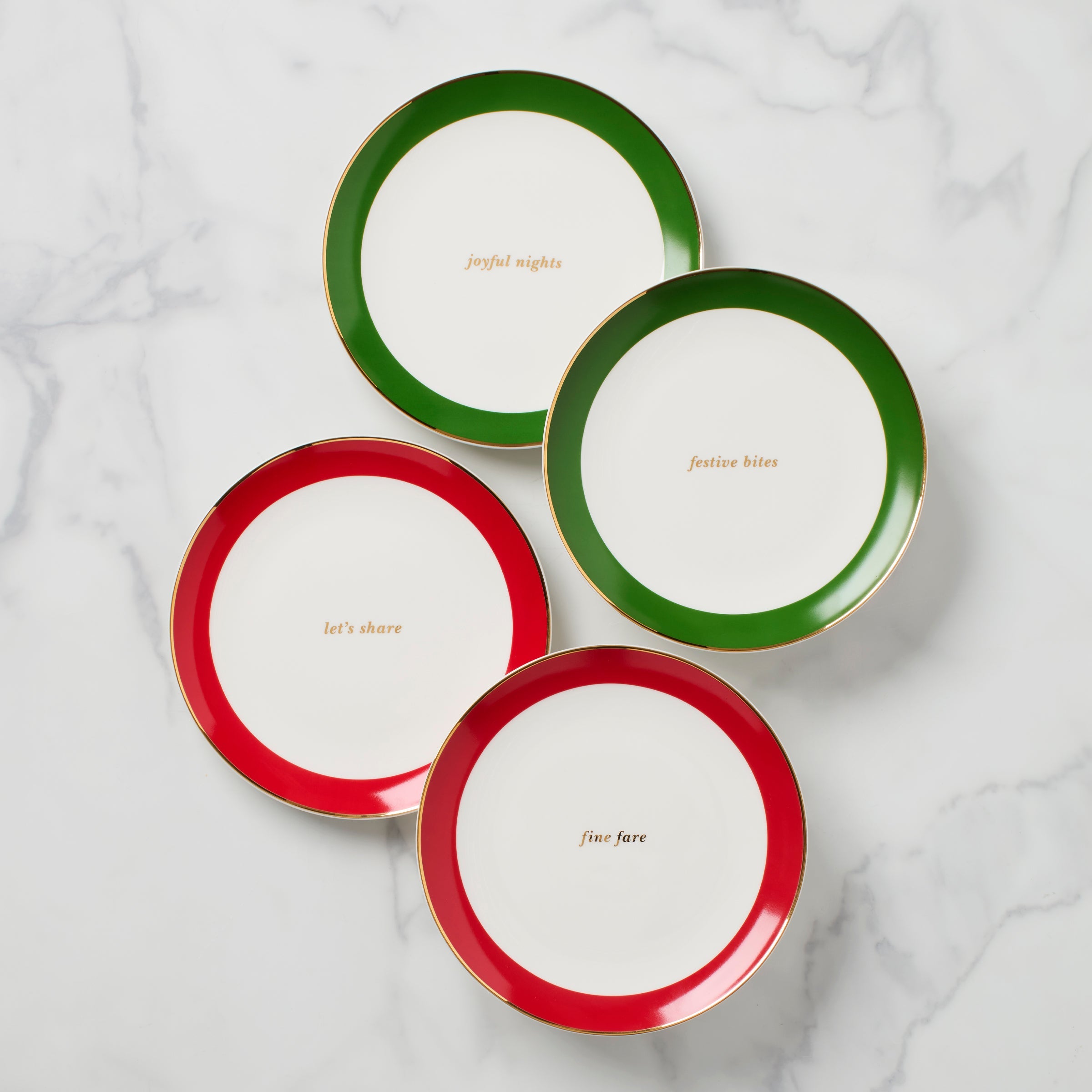 Evergreen Rim Accent Plates   Set of 4