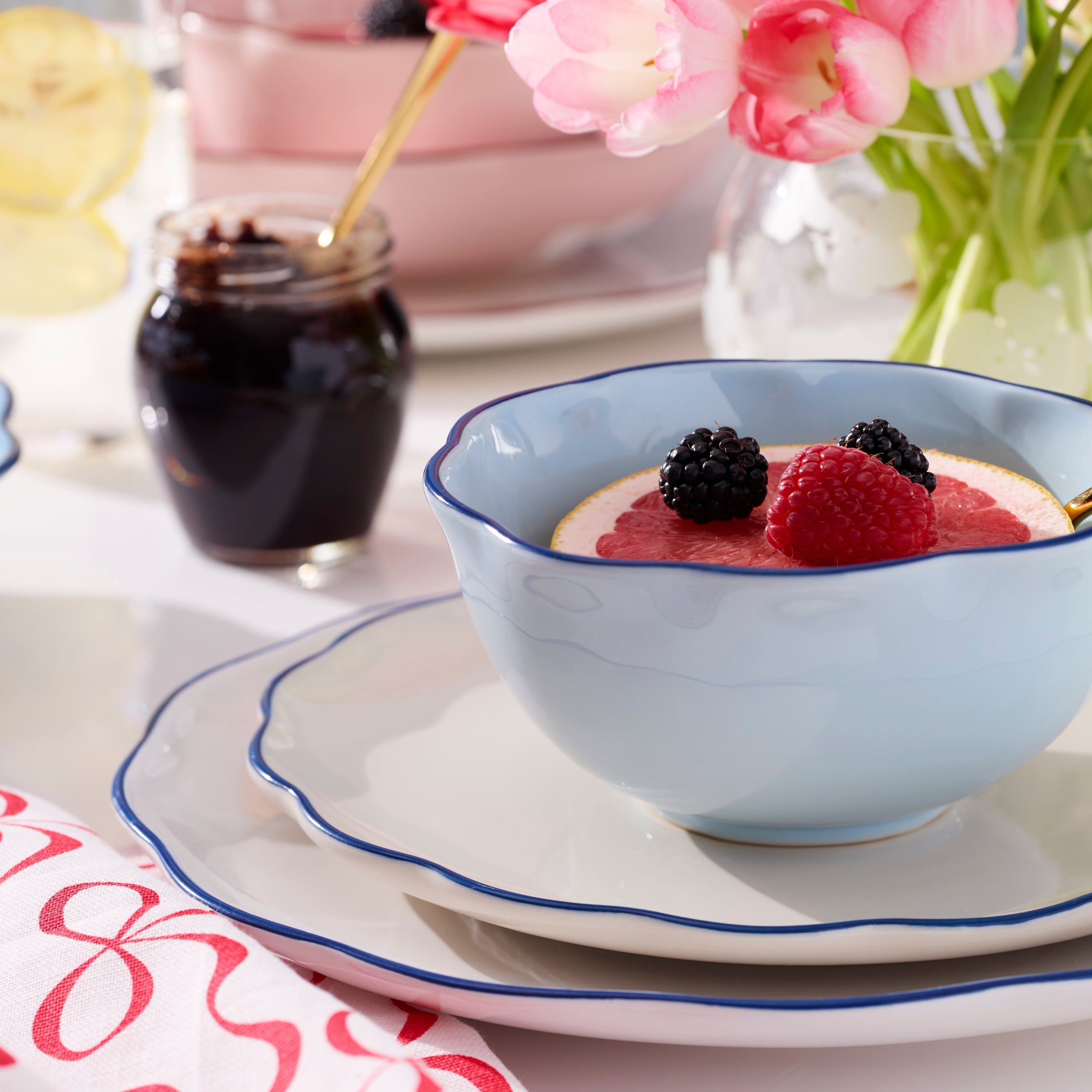 Alternative view of Garden Party Blue 16 Piece Dinnerware Set