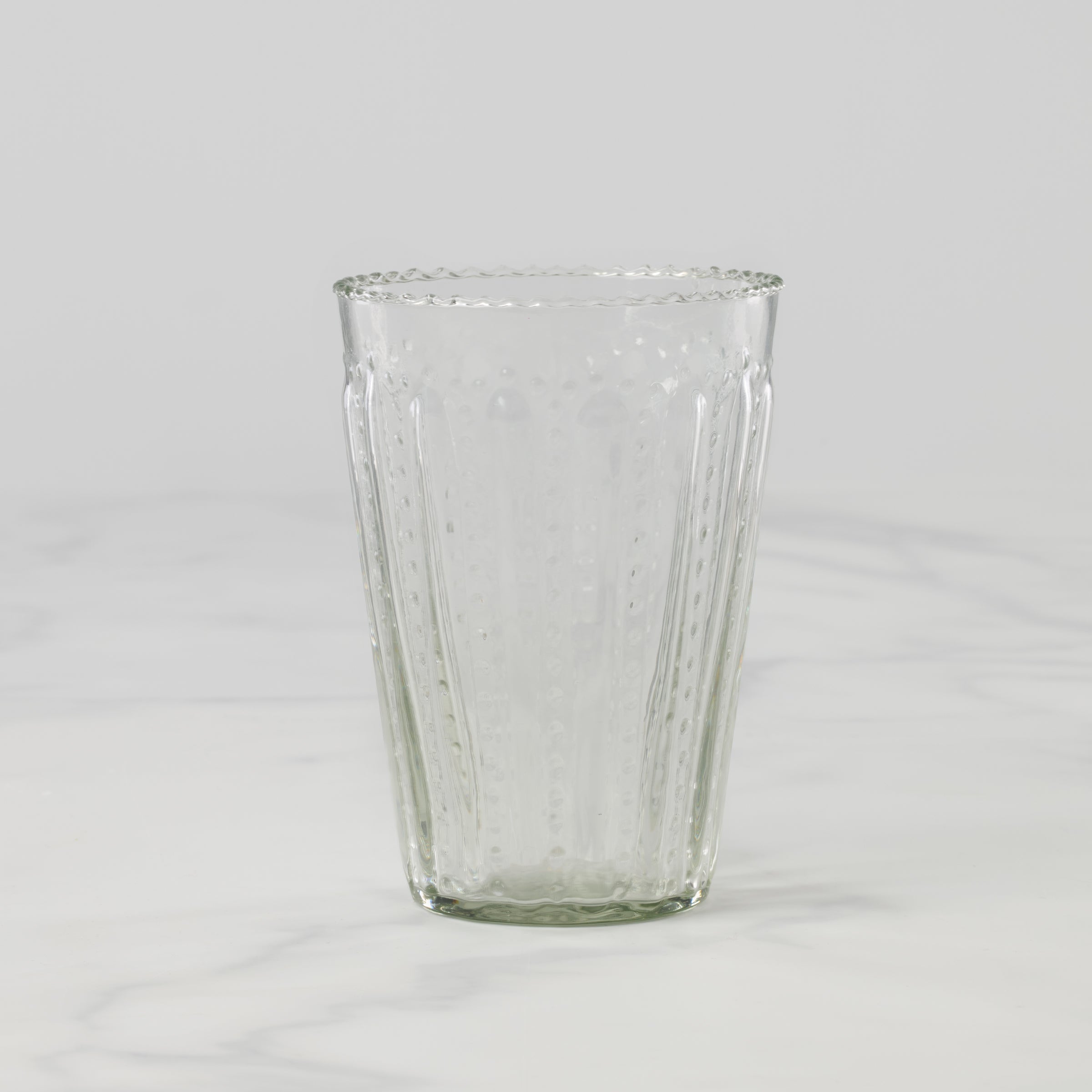 Artisan Crafted Ruffled Glass Tumbler
