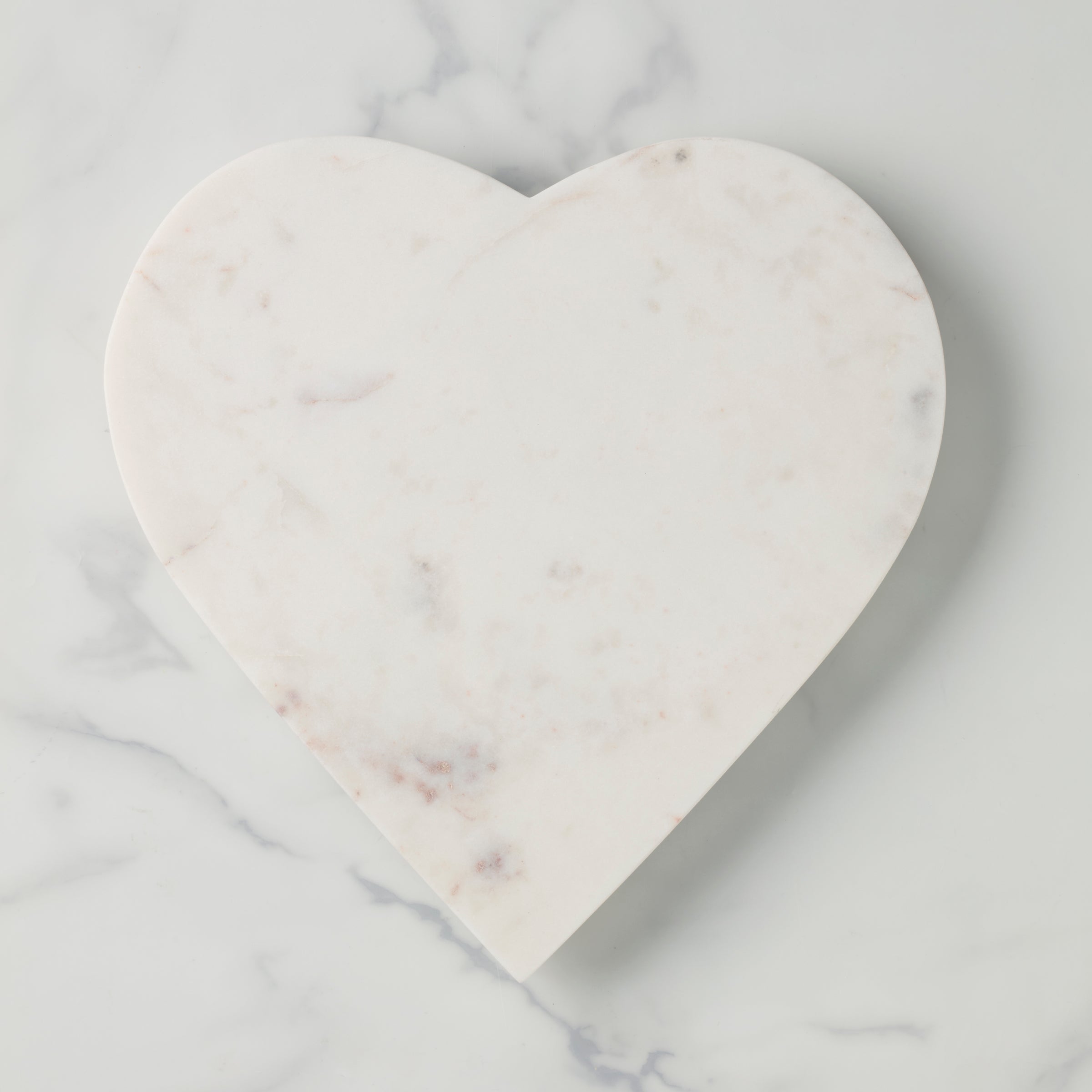 White Marble Heart Shaped Serving Board