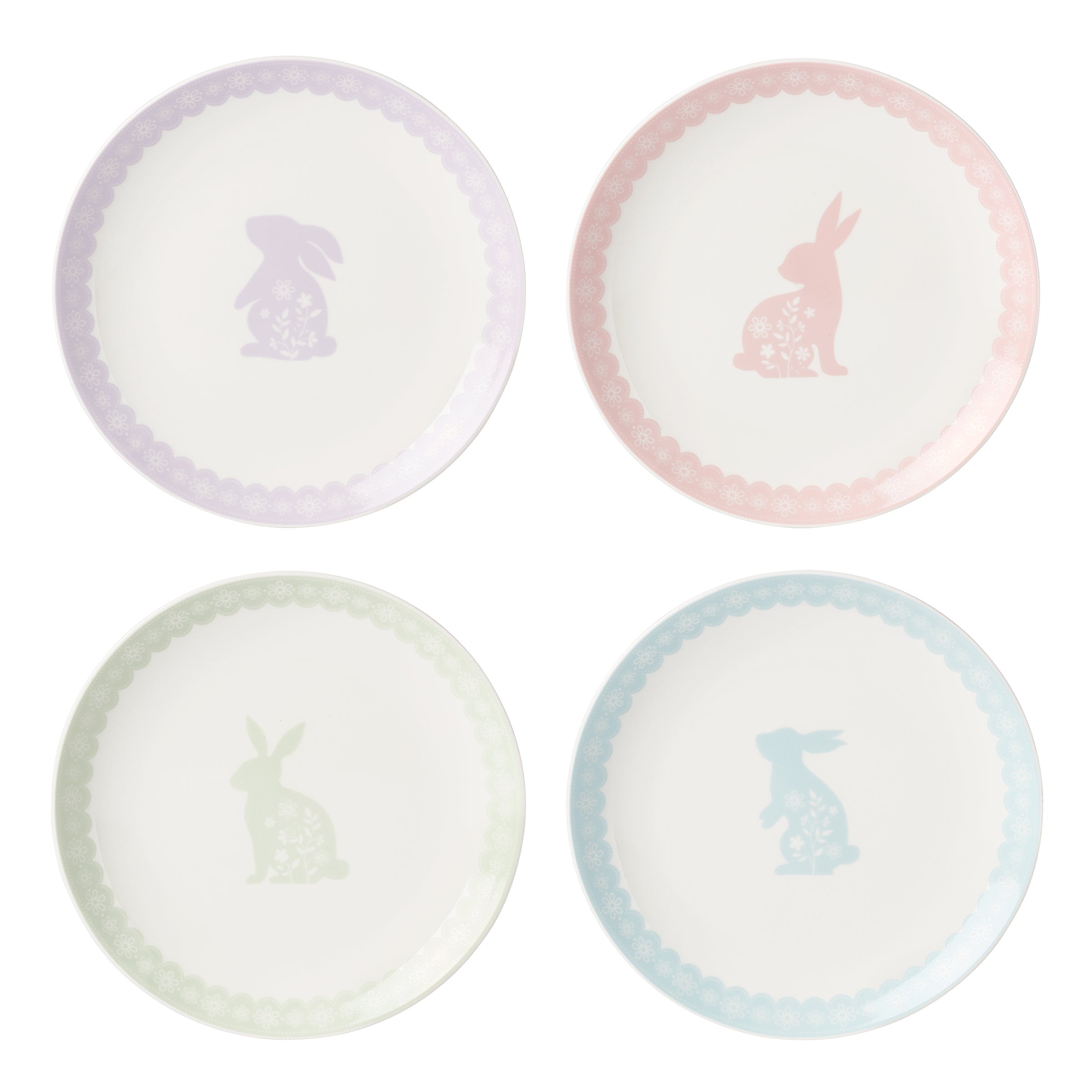 Bunny Hop Accent Plates   Set of 4