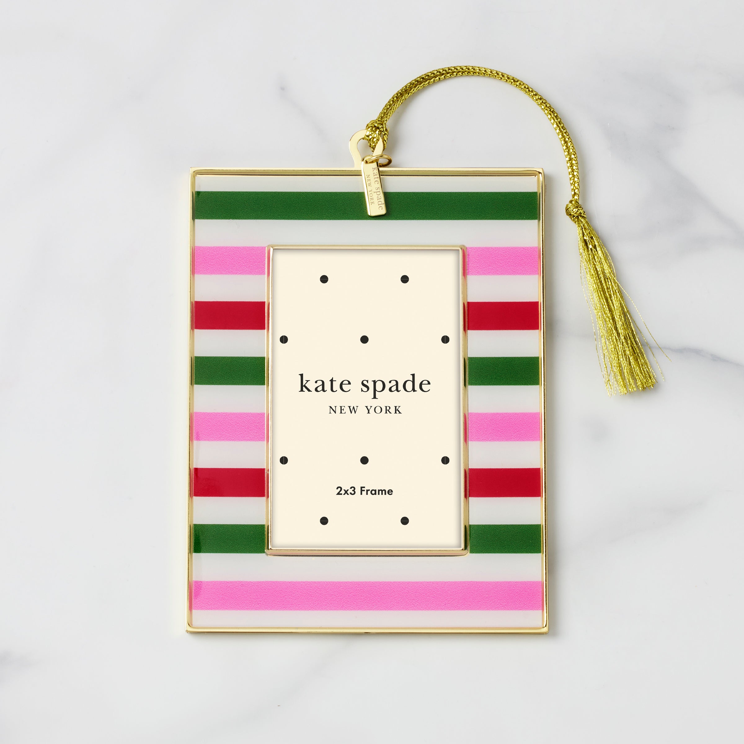 Be Jolly Mini Frame Ornament Stripe