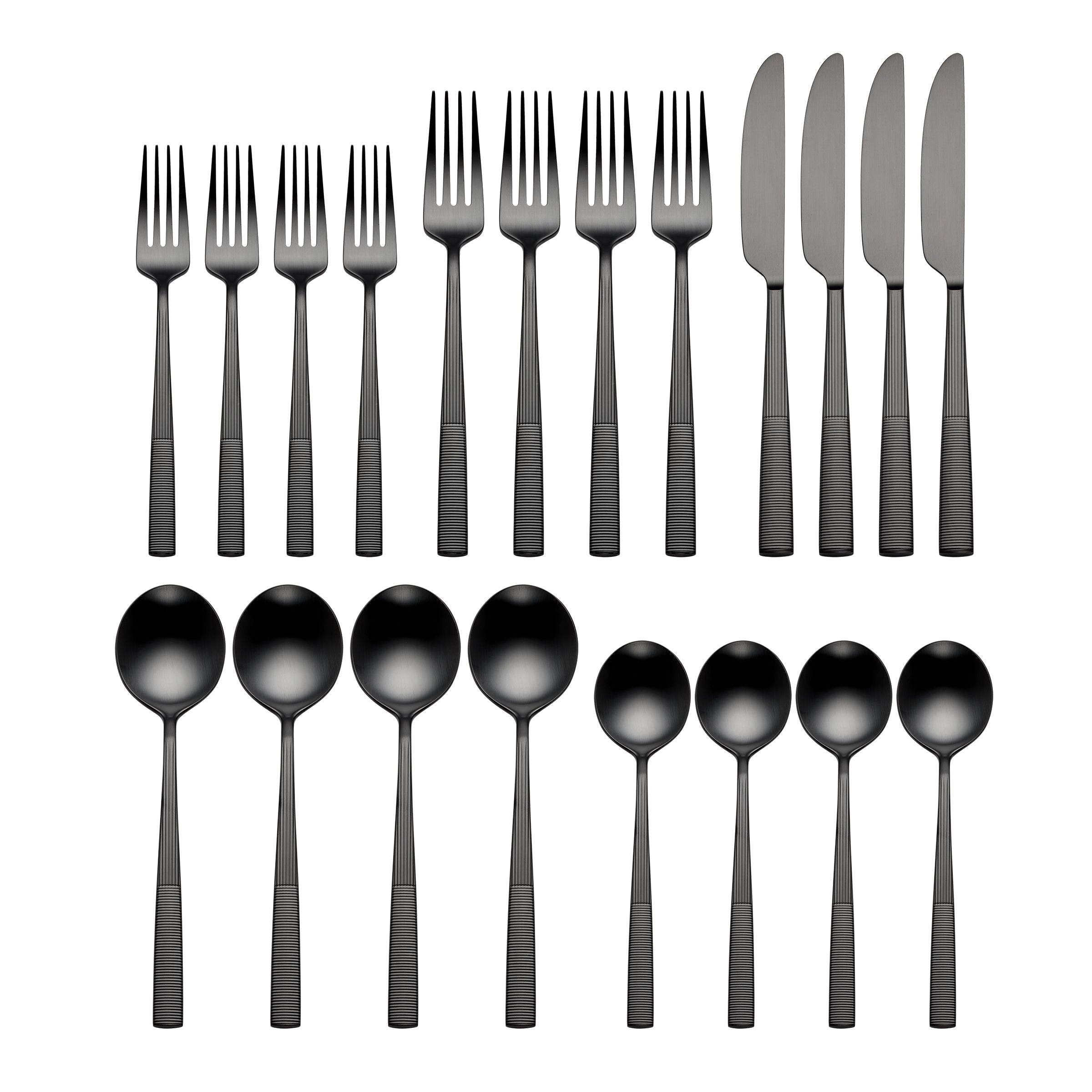 Alternative view of Modulus Black Satin 20 Piece Flatware Set