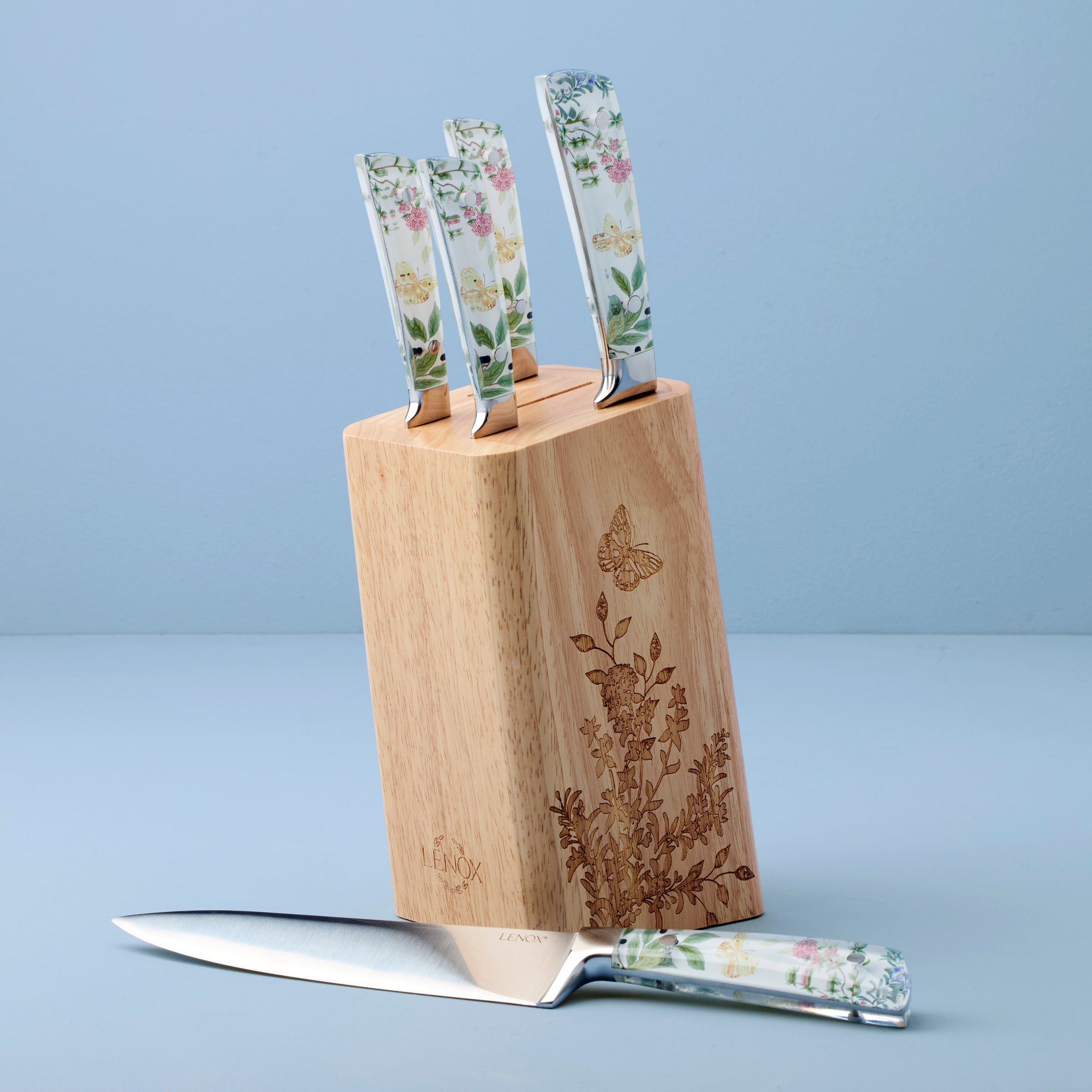 Butterfly Meadow Herbs 6 Piece Cutlery Block Set - Image 2