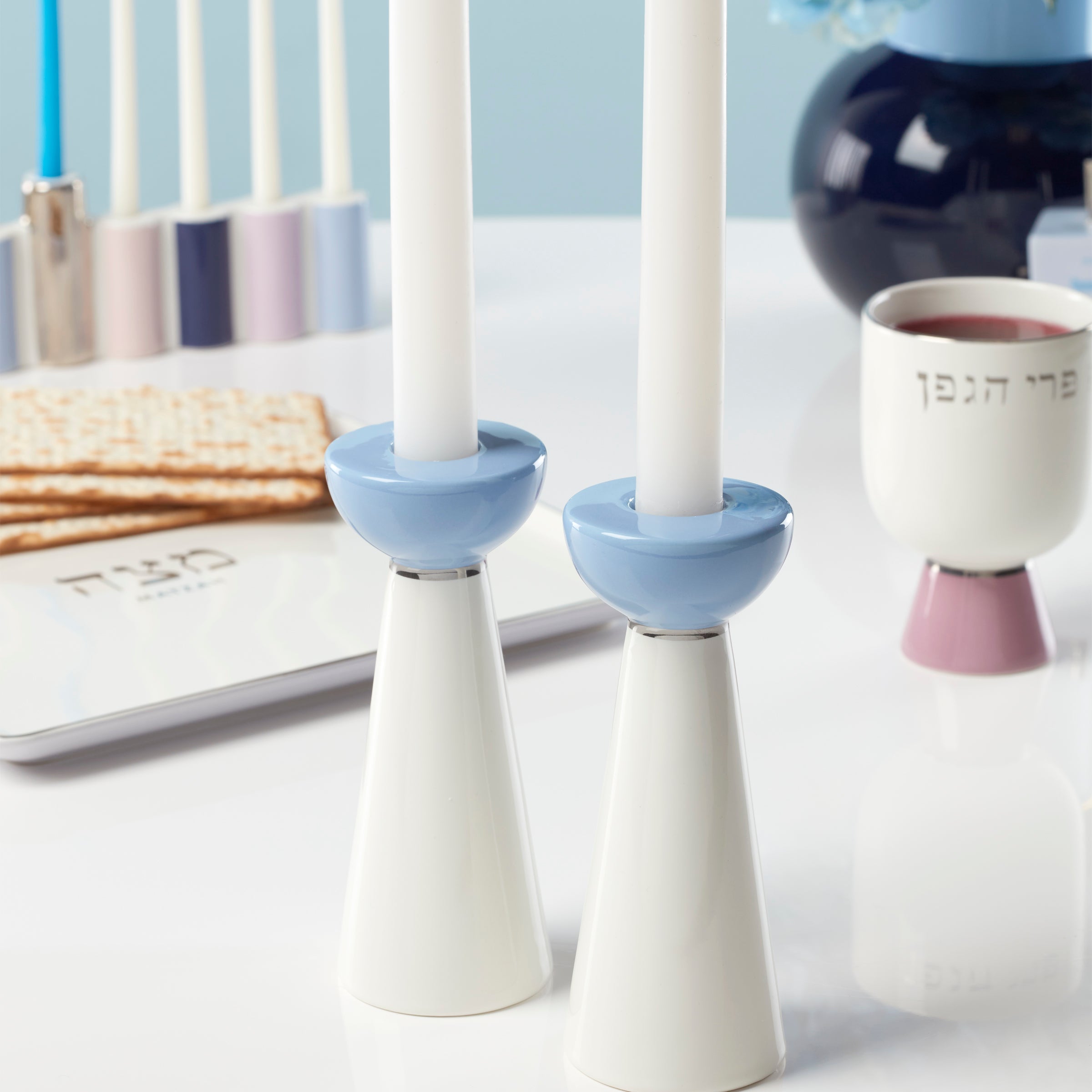 Alternative view of Oak Street Candlestick Holders   Set of 2