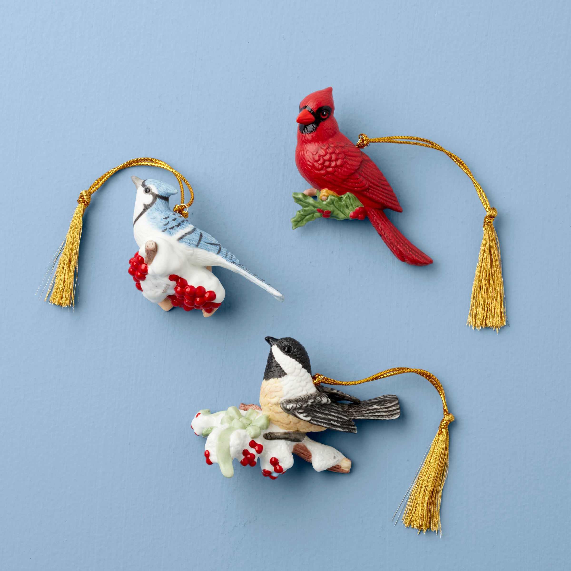 Winter Birds Ornaments Set Of 3