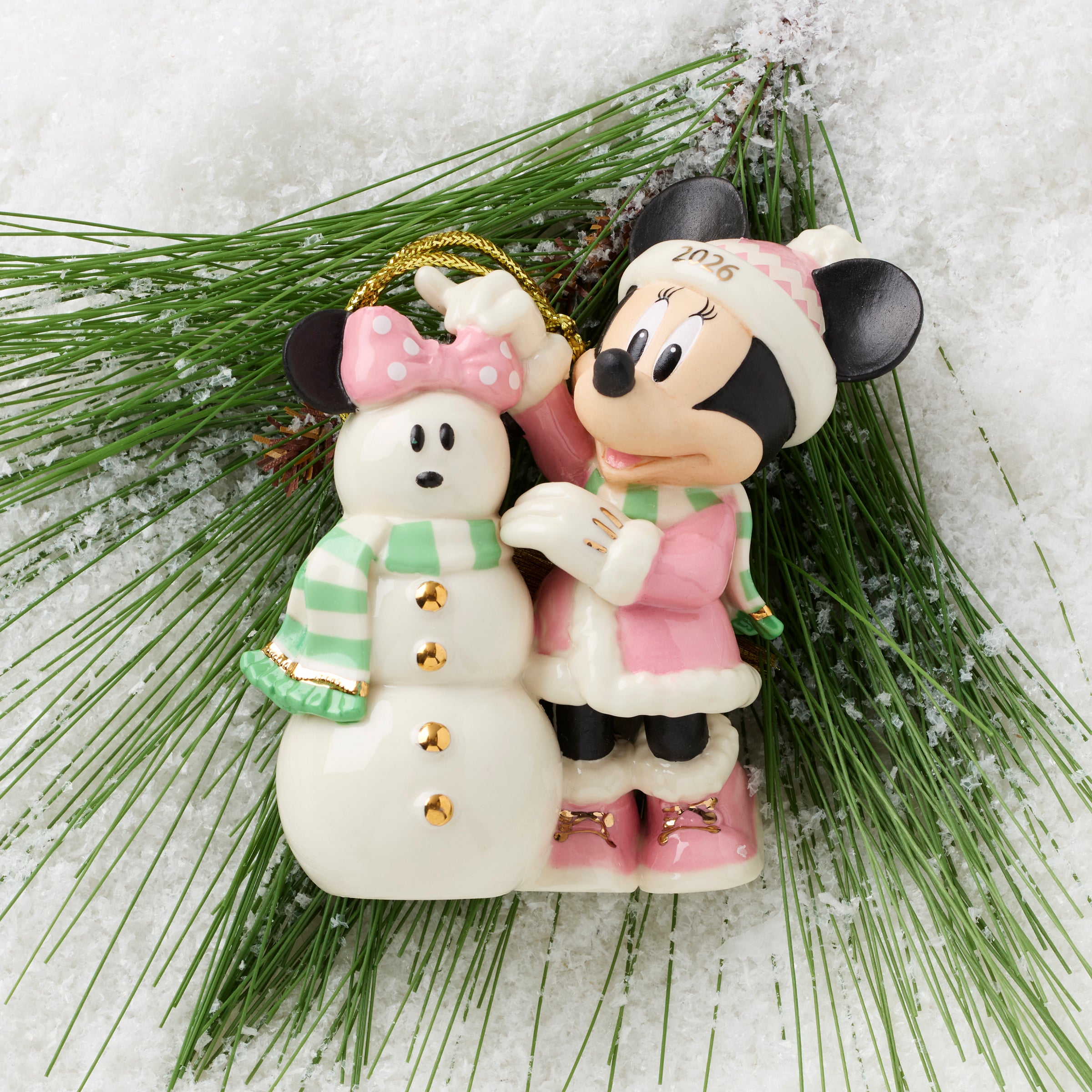Alternative view of 2026 Minnie Matching Snowman Ornament