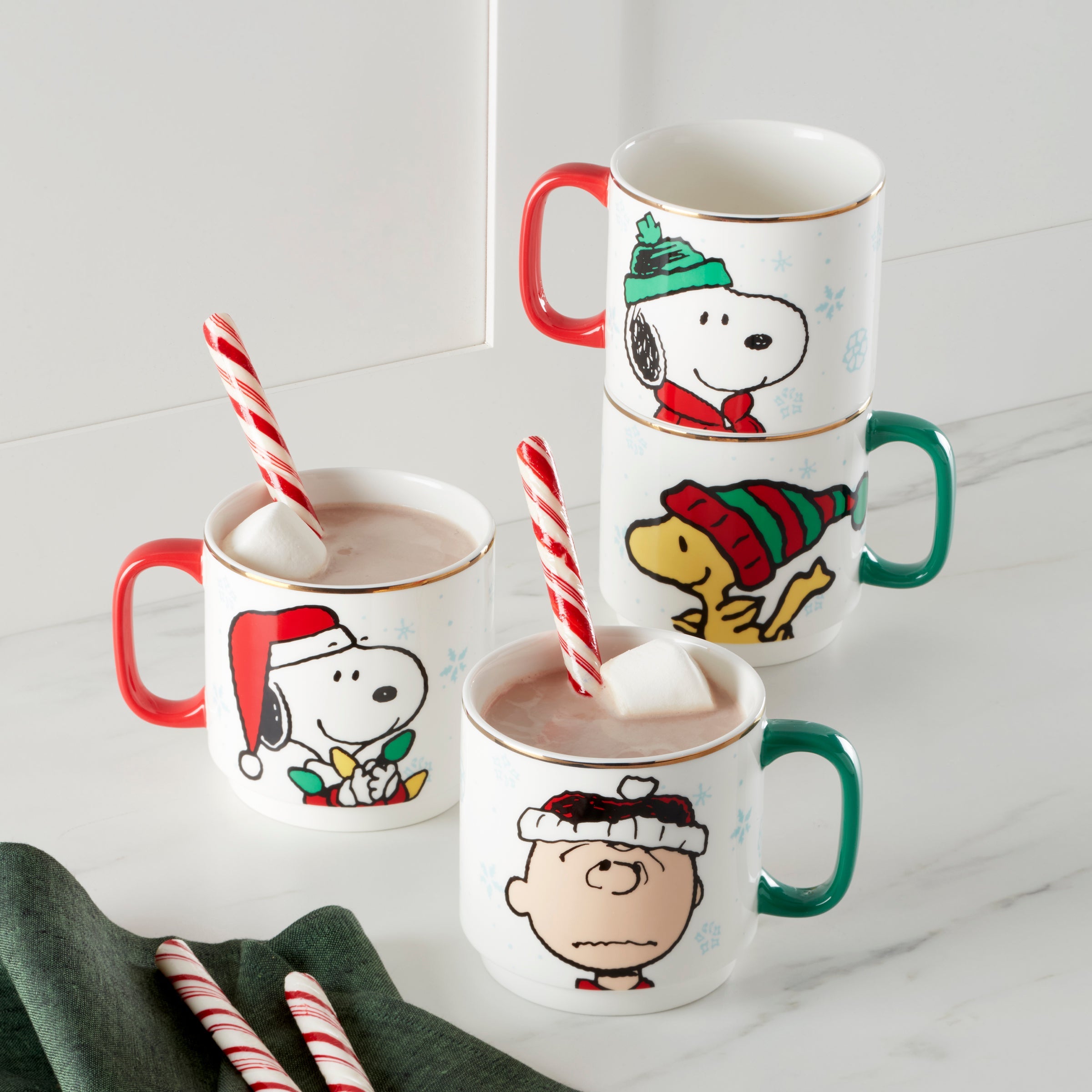 Snoopy Christmas Stacking Mugs Set of 4 - Image 3
