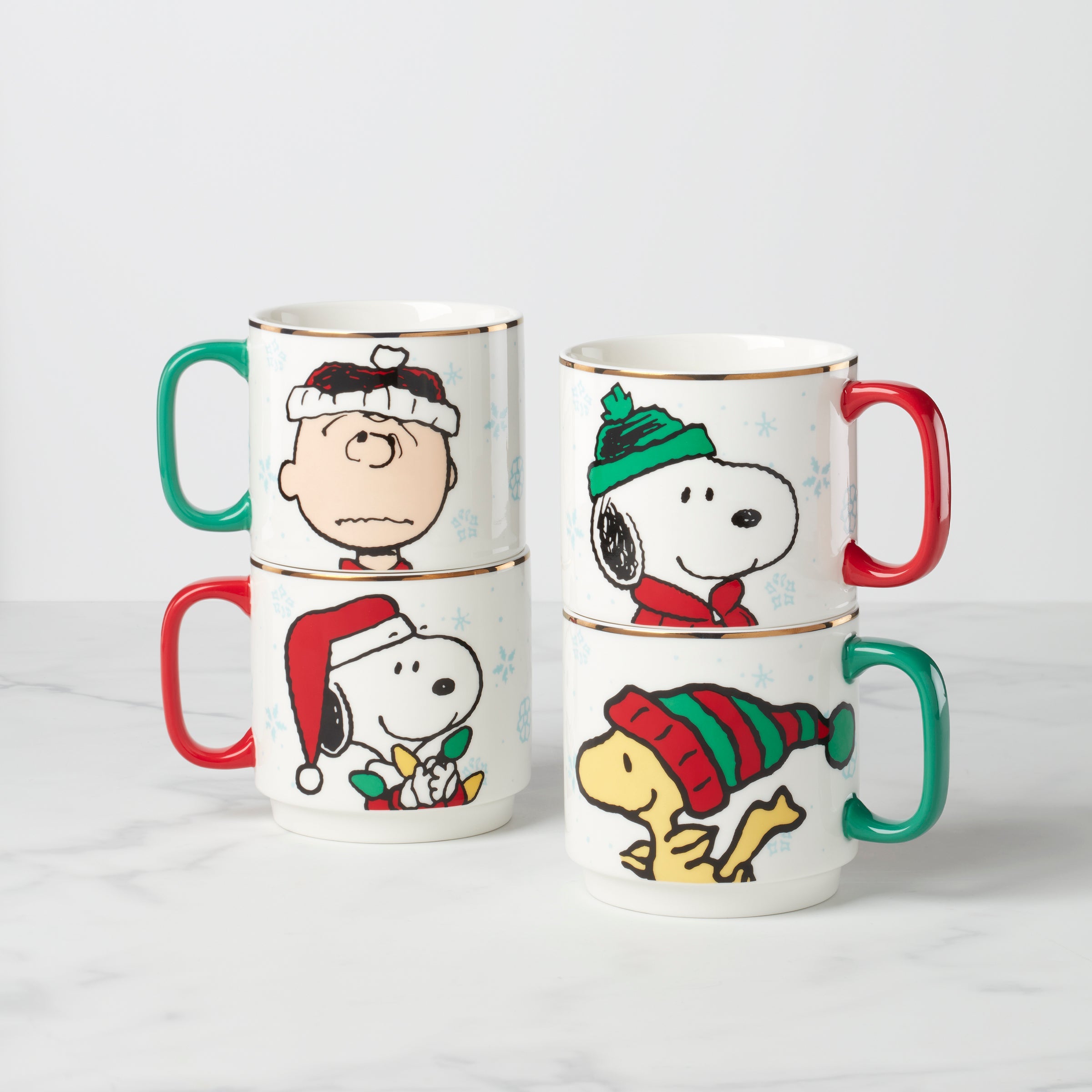 Snoopy Christmas Stacking Mugs Set of 4