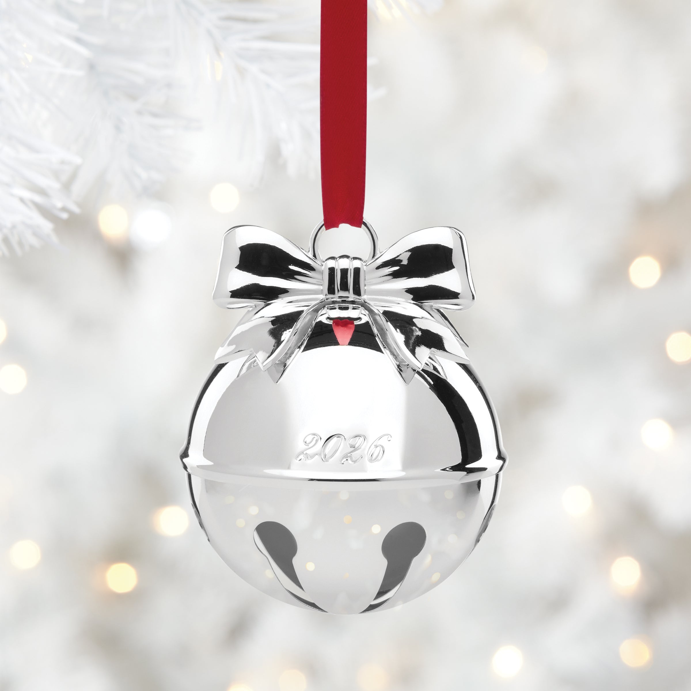 Alternative view of 2026 Jingle Bell Silverplate Ornament